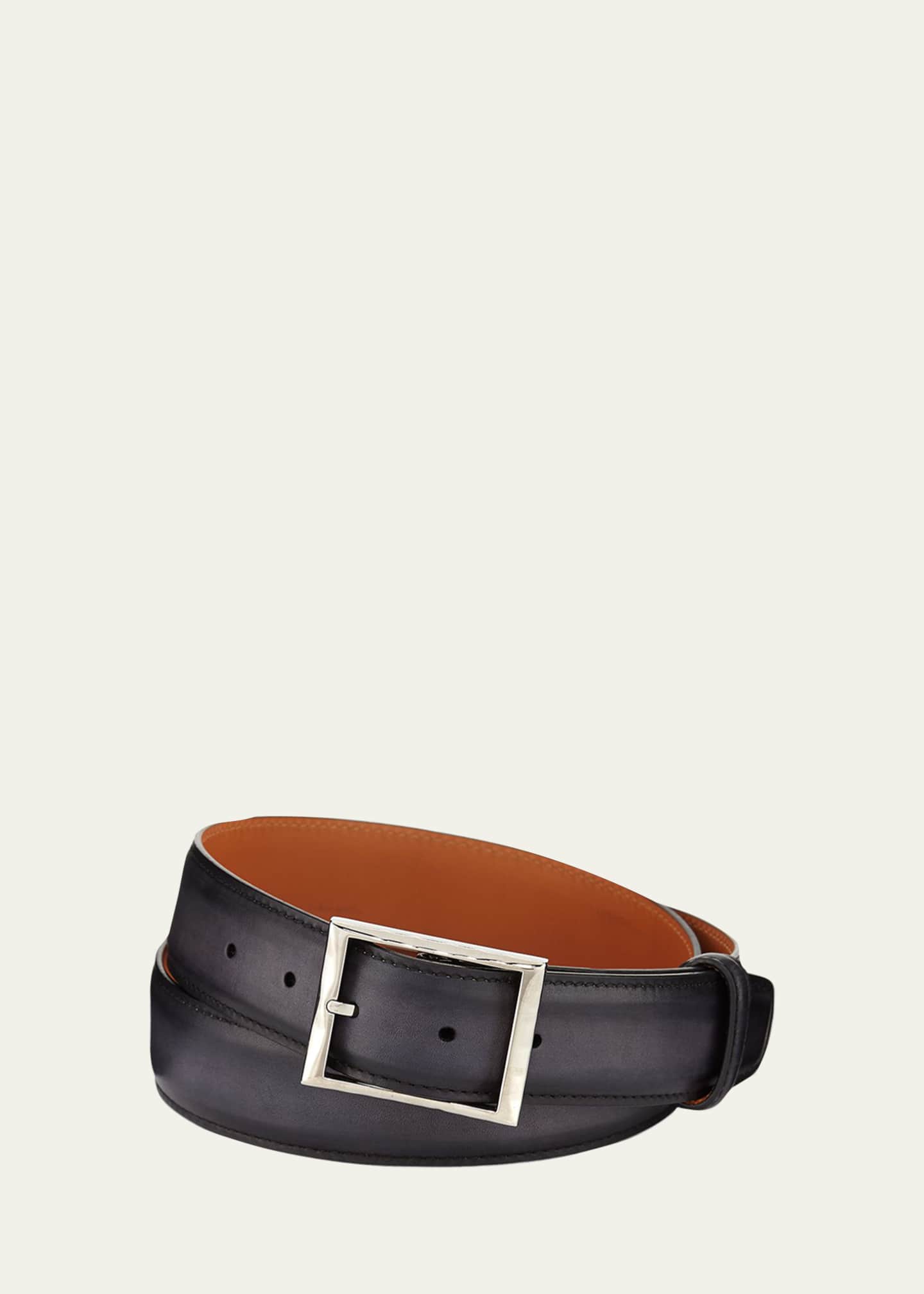 Berluti Classic Calf Leather Belt - Bergdorf Goodman