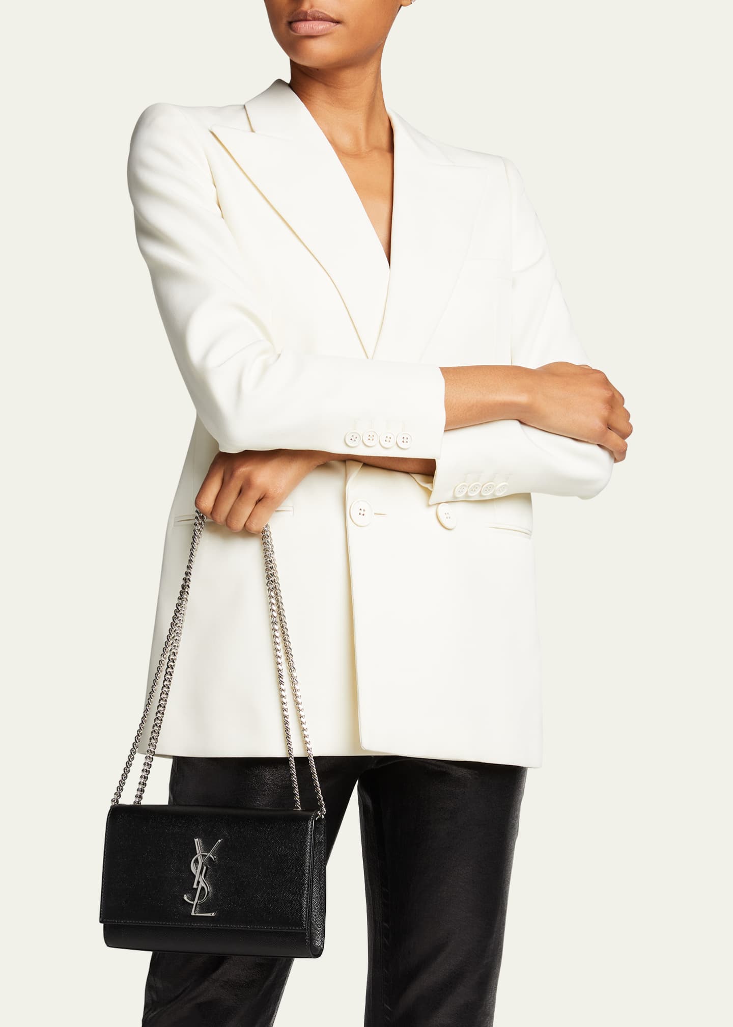 Saint Laurent Kate Small YSL Crossbody Bag in Grained