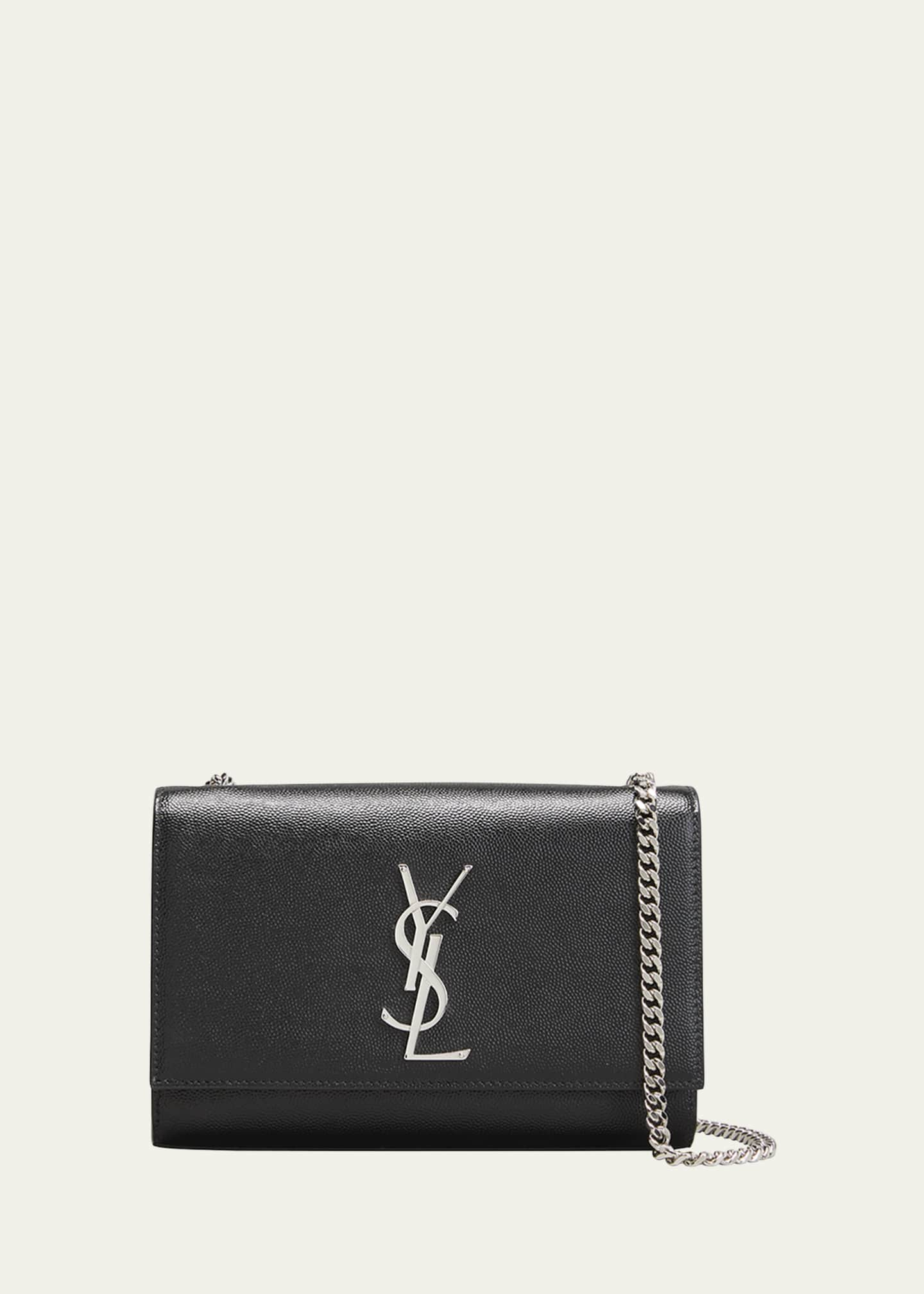 Saint Laurent Womens Black Kate Small Leather Shoulder Bag