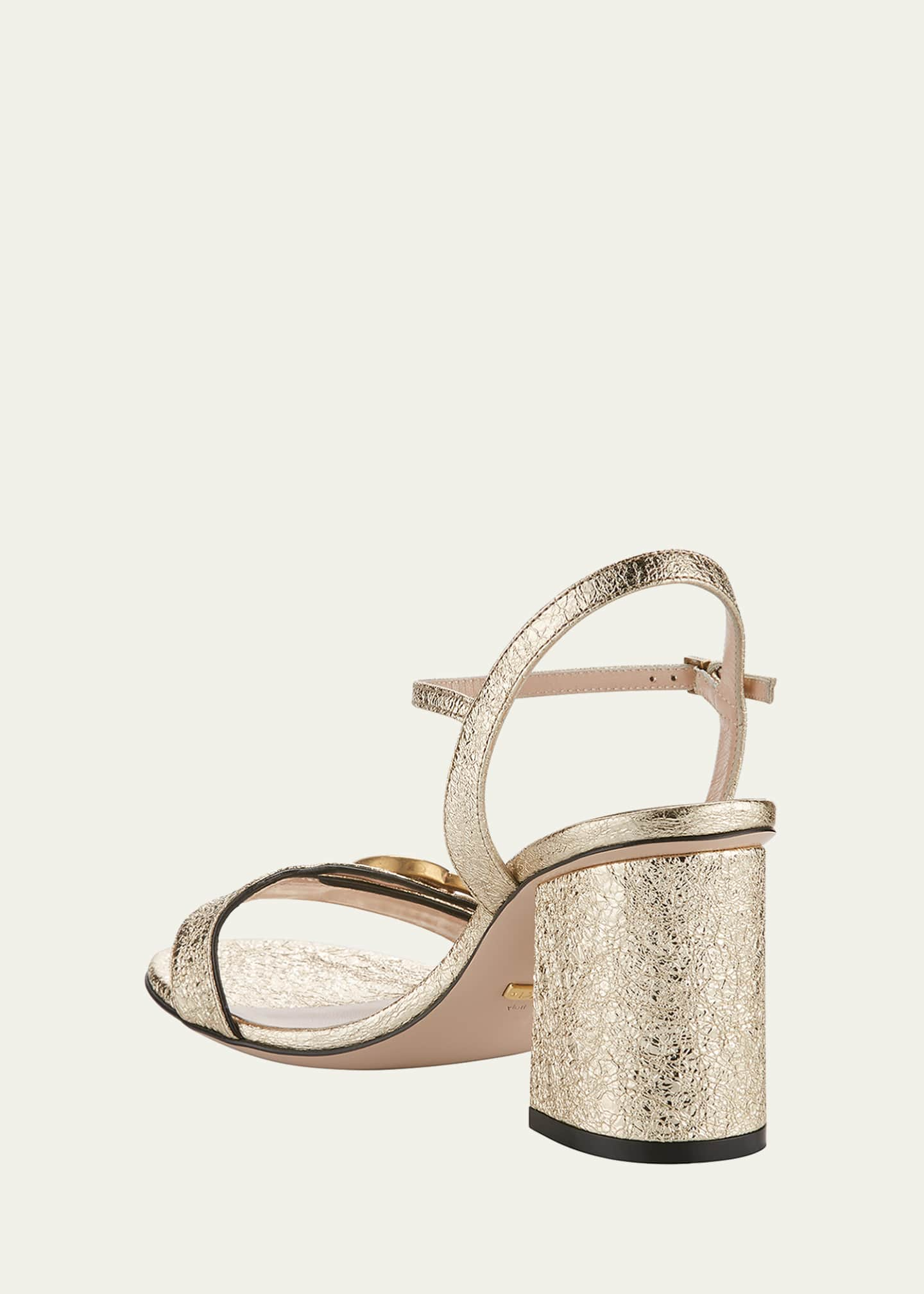 Gucci Marmont Metallic High-Heel Sandals Image 2 of 3