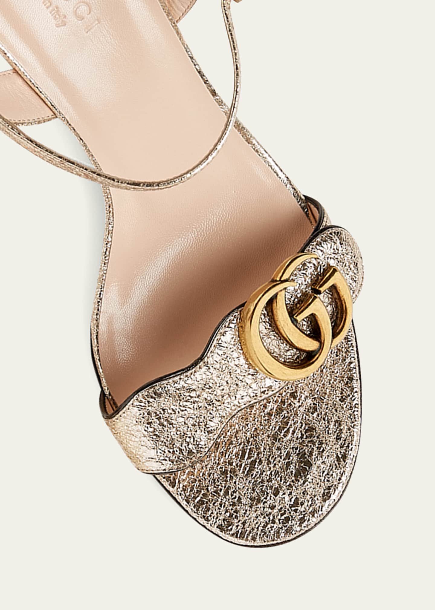 Gucci Marmont Metallic High-Heel Sandals Image 3 of 3
