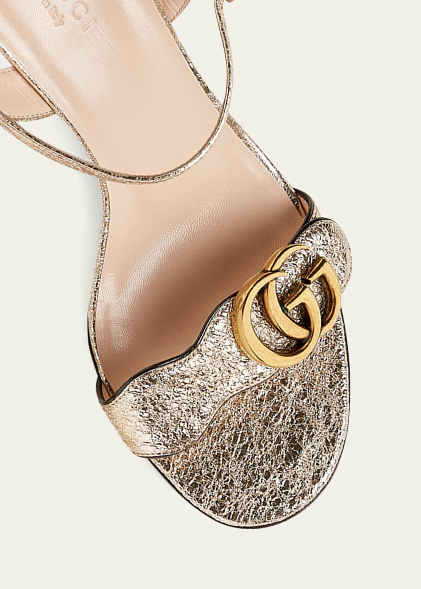 Gucci marmont gold on sale sandals