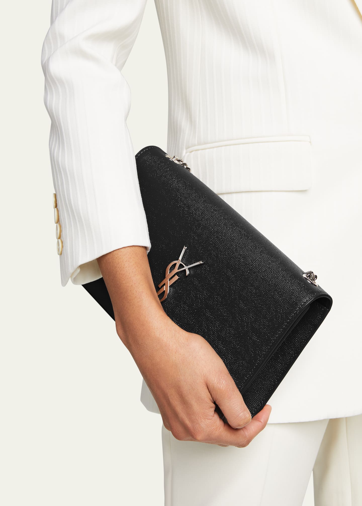 Saint Laurent YSL Grain de Poudre Envelope Wallet on Chain