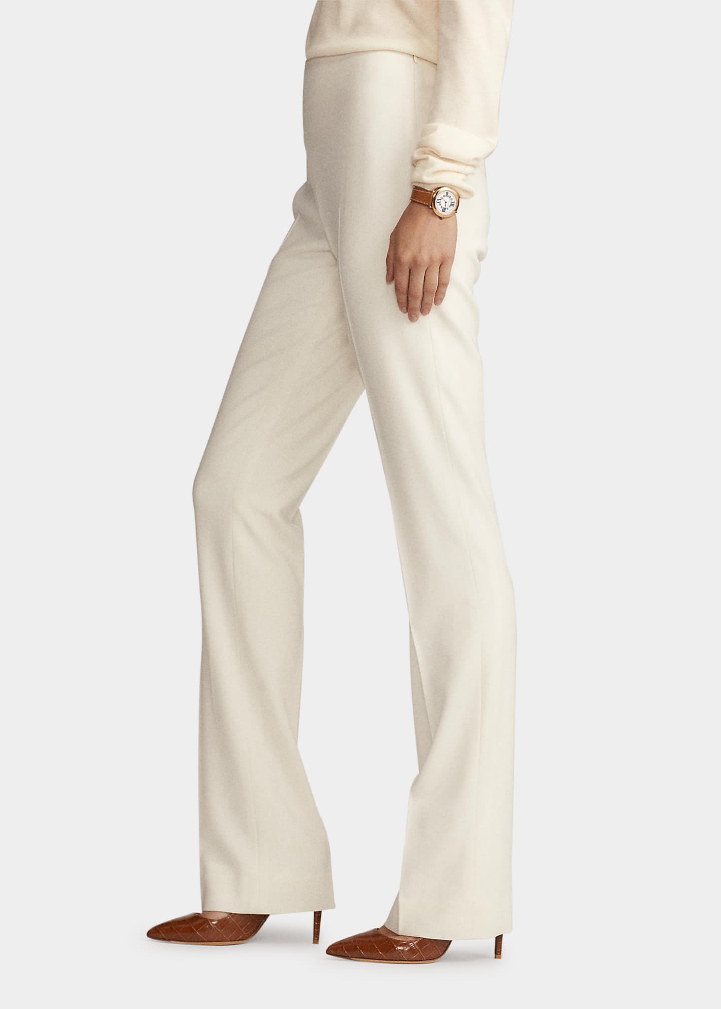 パンツ RALPH LAUREN Women Straight Pants 211943009 001 WHITE Women's Straight Fit Trousers | Ralph Lauren® UK