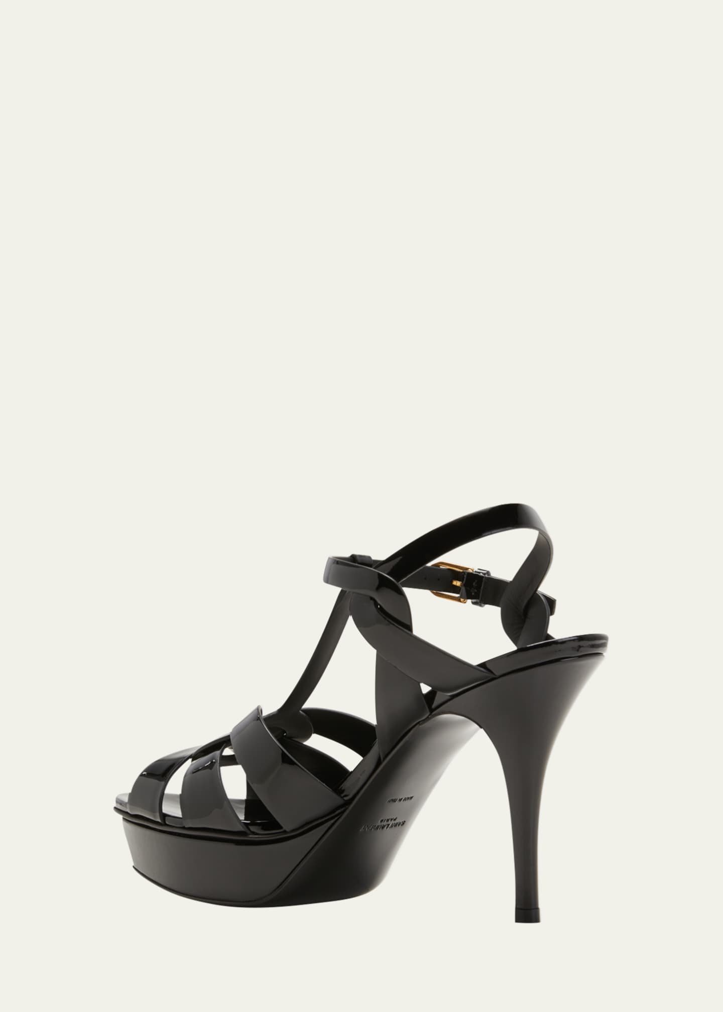 Saint Laurent Tribute Patent Sandals, 4" Heel Image 4 of 7