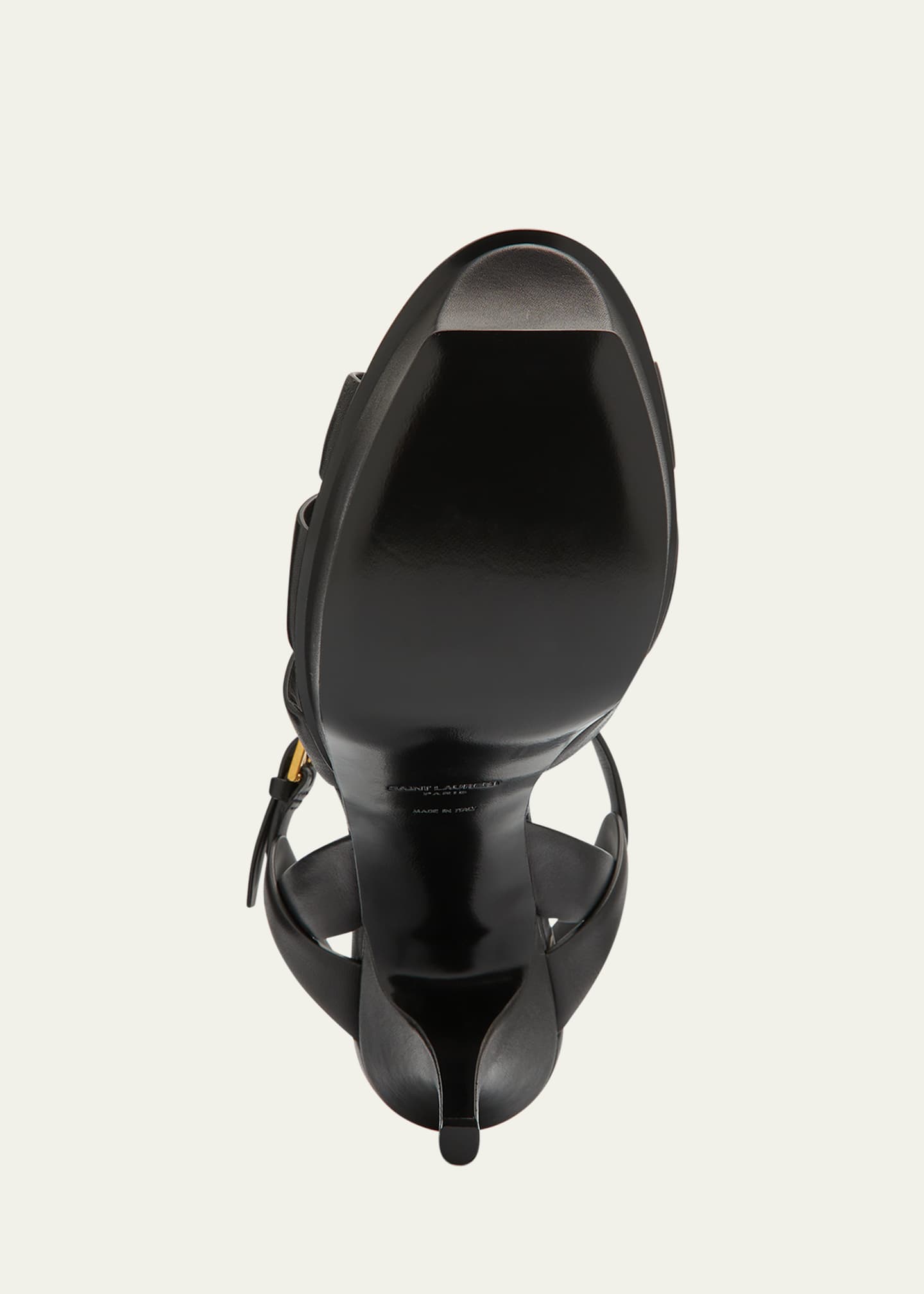 Saint Laurent Tribute Patent Sandals, 4" Heel Image 6 of 7