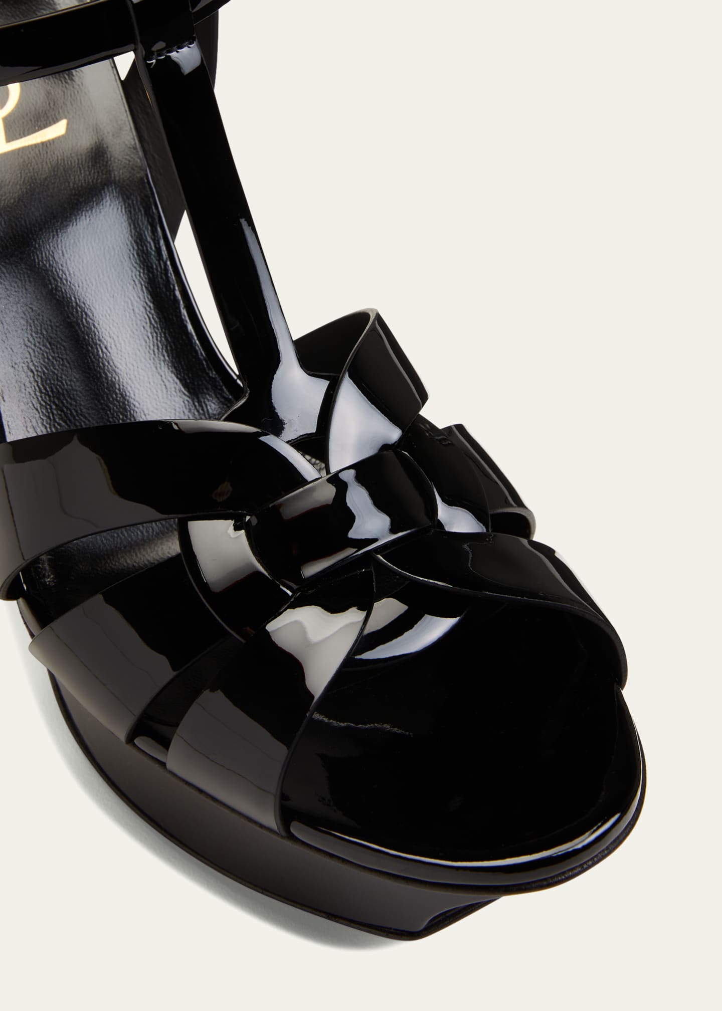 Saint Laurent Tribute Patent Sandals, 4" Heel Image 5 of 7