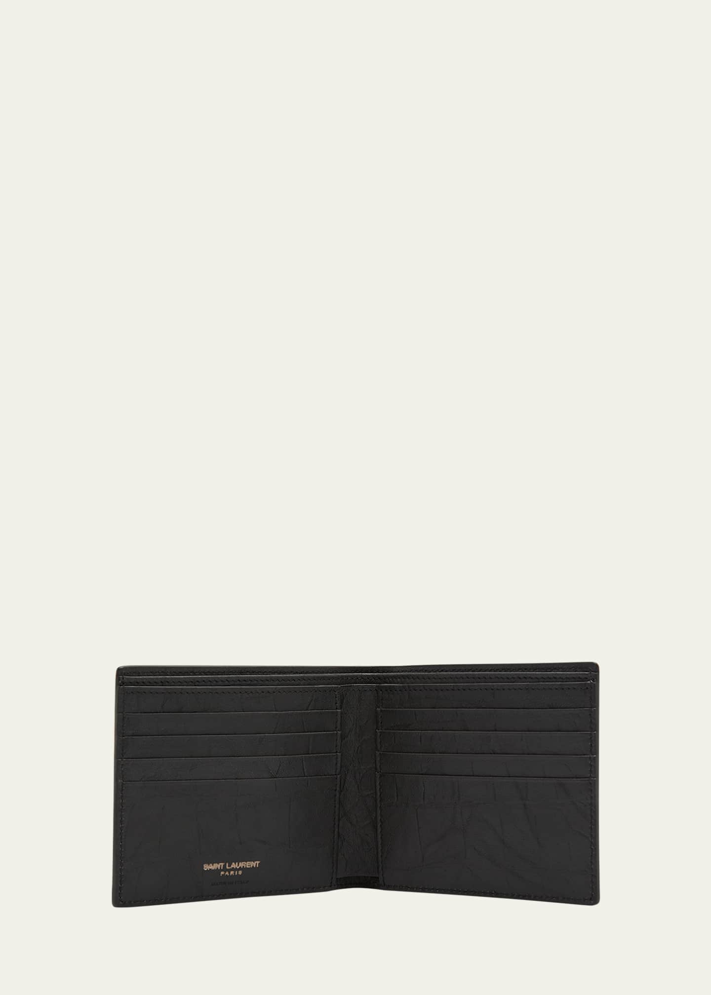 Saint Laurent Men's Tonal Monogram Leather Bifold Wallet Image 3 of 4