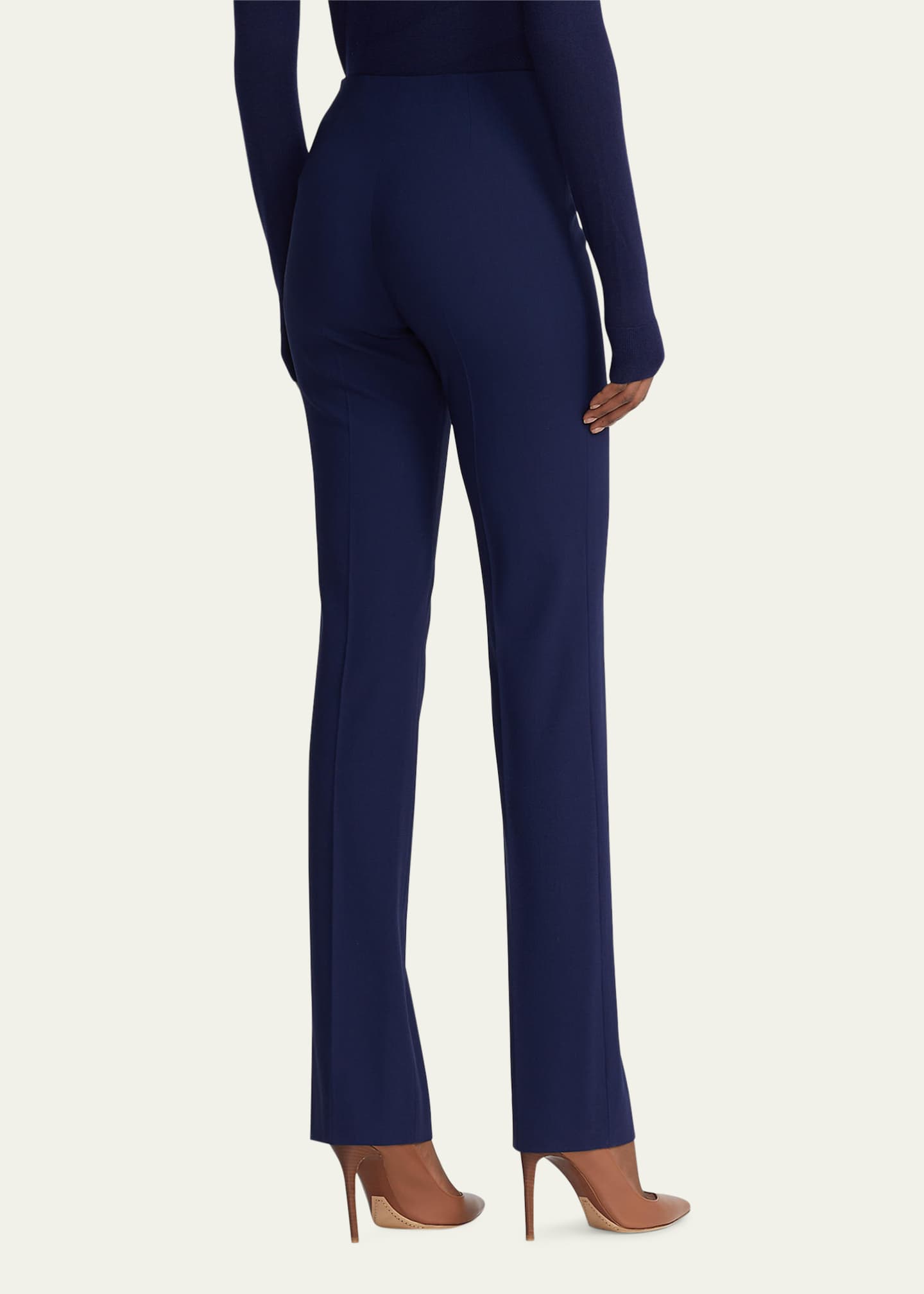Ralph Lauren Collection Alandra Straight-Leg Wool Pants Image 3 of 5