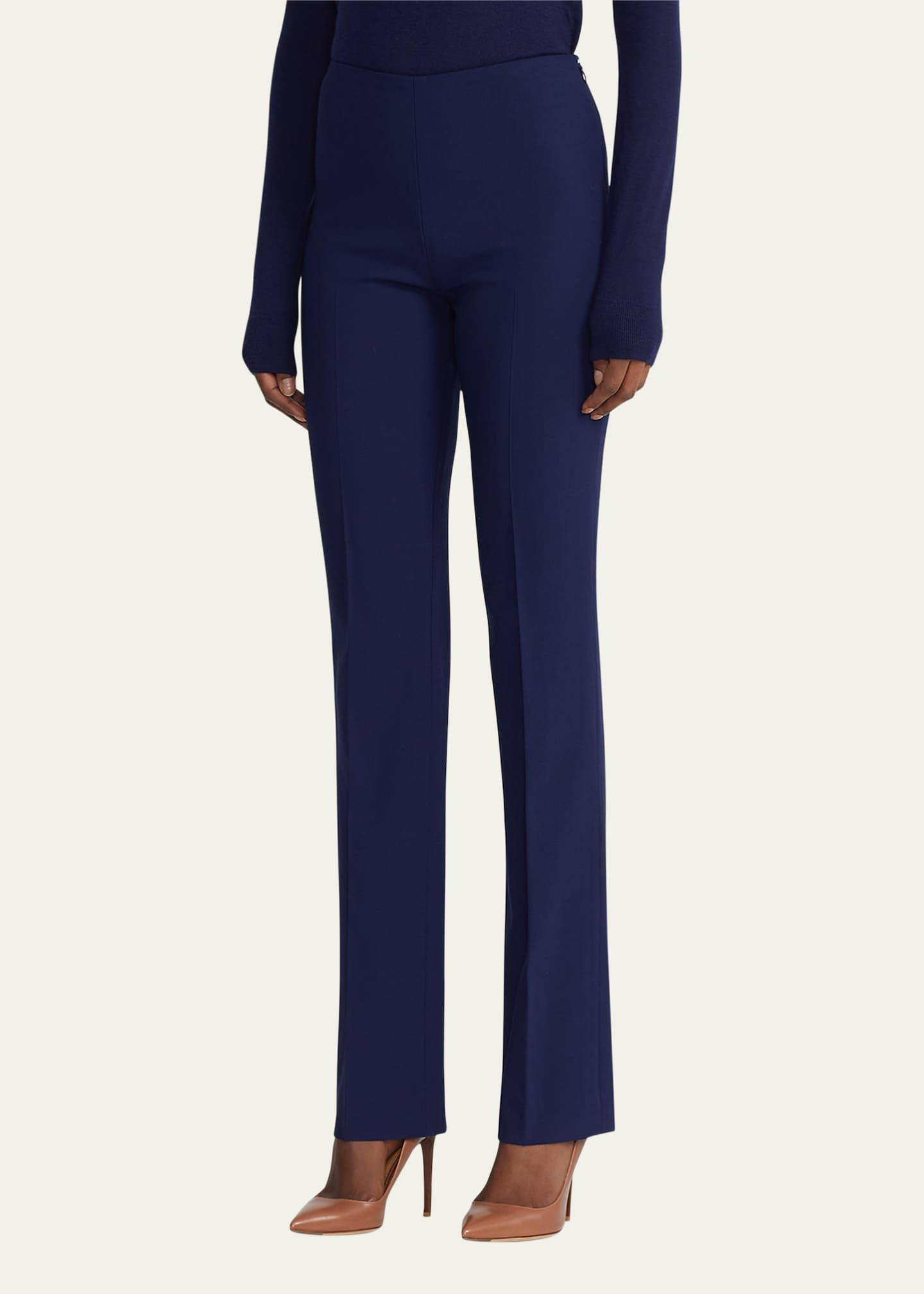Ralph Lauren Collection Alandra Straight-Leg Wool Pants Image 4 of 5