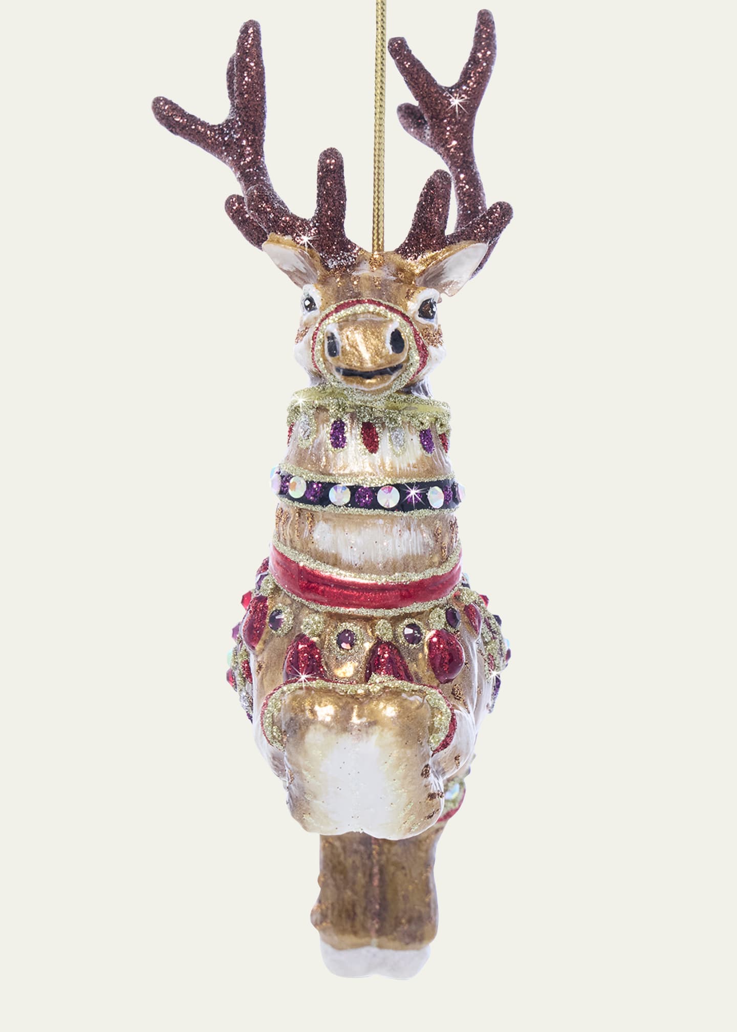Jay Strongwater Dancer Reindeer Glass Christmas Ornament Image 2 of 4
