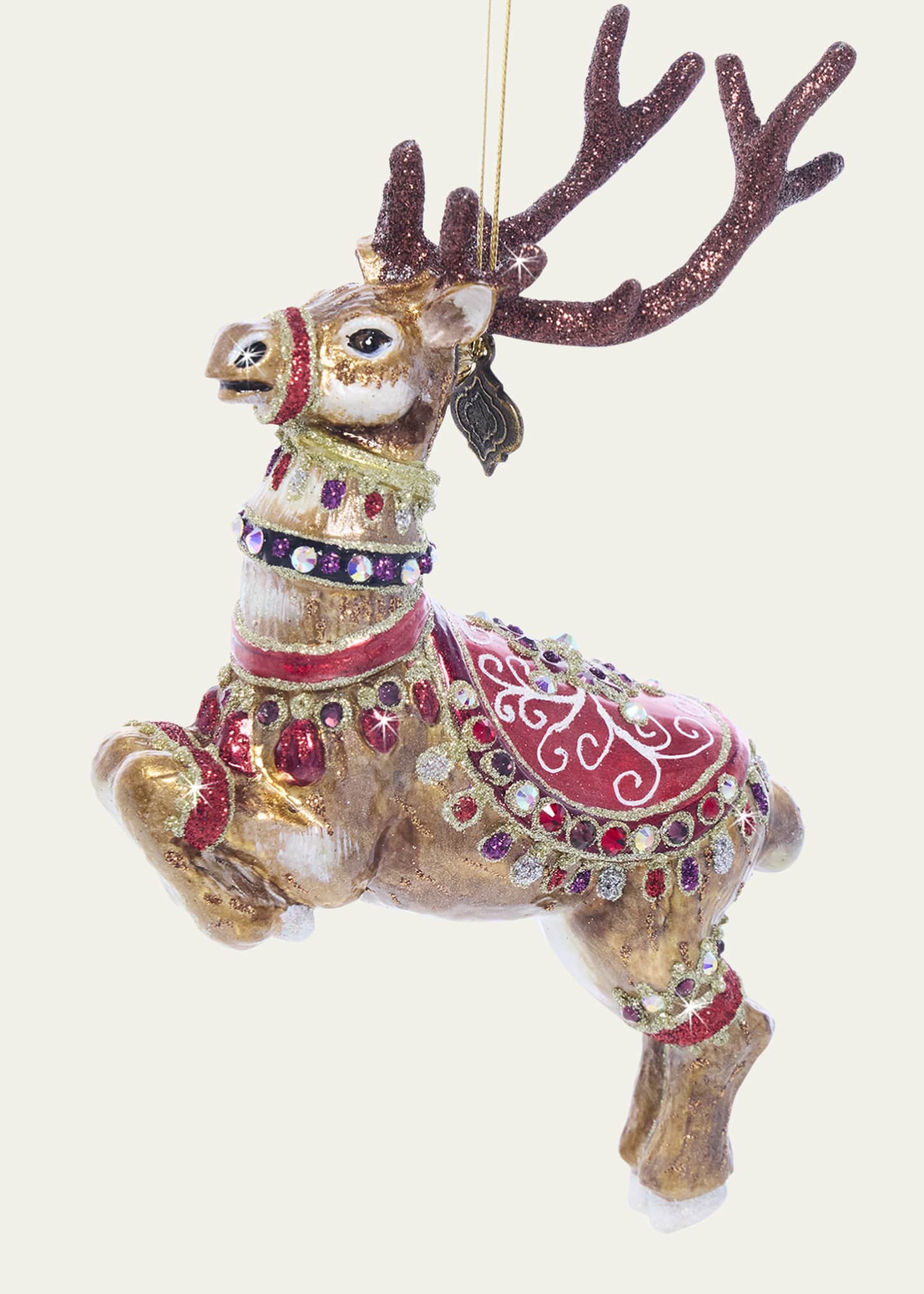 Jay Strongwater Dancer Reindeer Glass Christmas Ornament Image 4 of 4