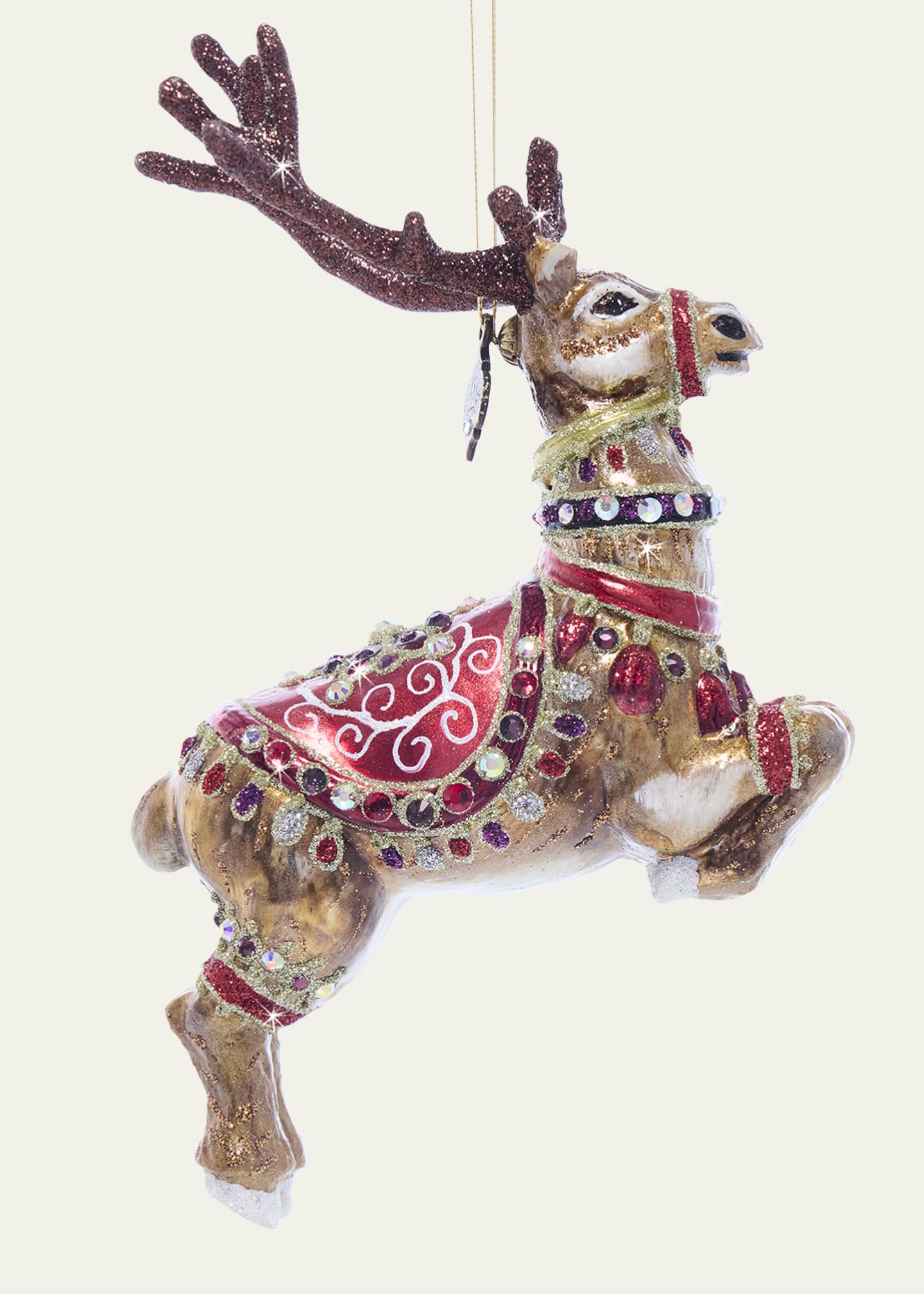Jay Strongwater Dancer Reindeer Glass Christmas Ornament Image 1 of 4