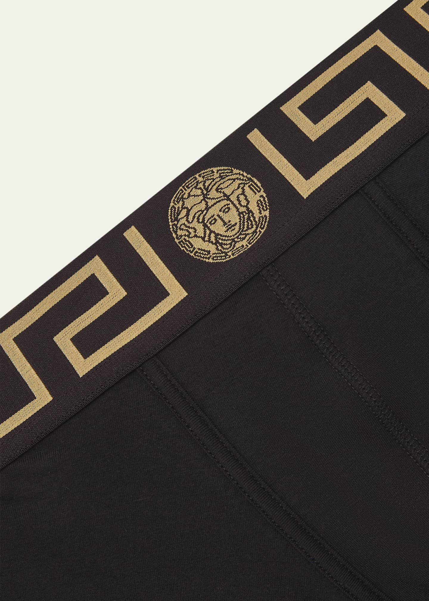 Versace Greca Border Long Boxer Trunks - Bergdorf Goodman