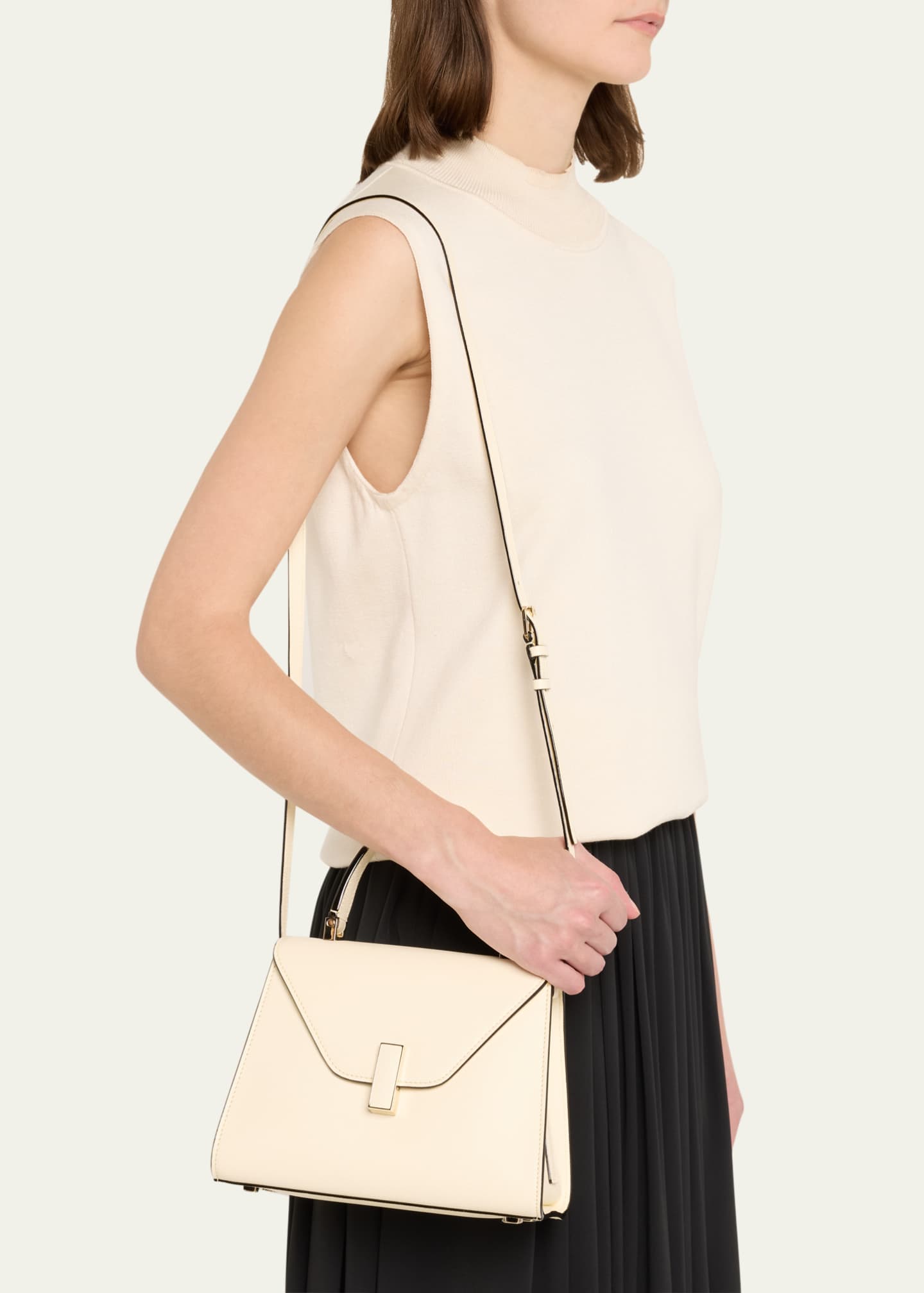 Valextra Iside Mini Leather Satchel Bag Image 2 of 5