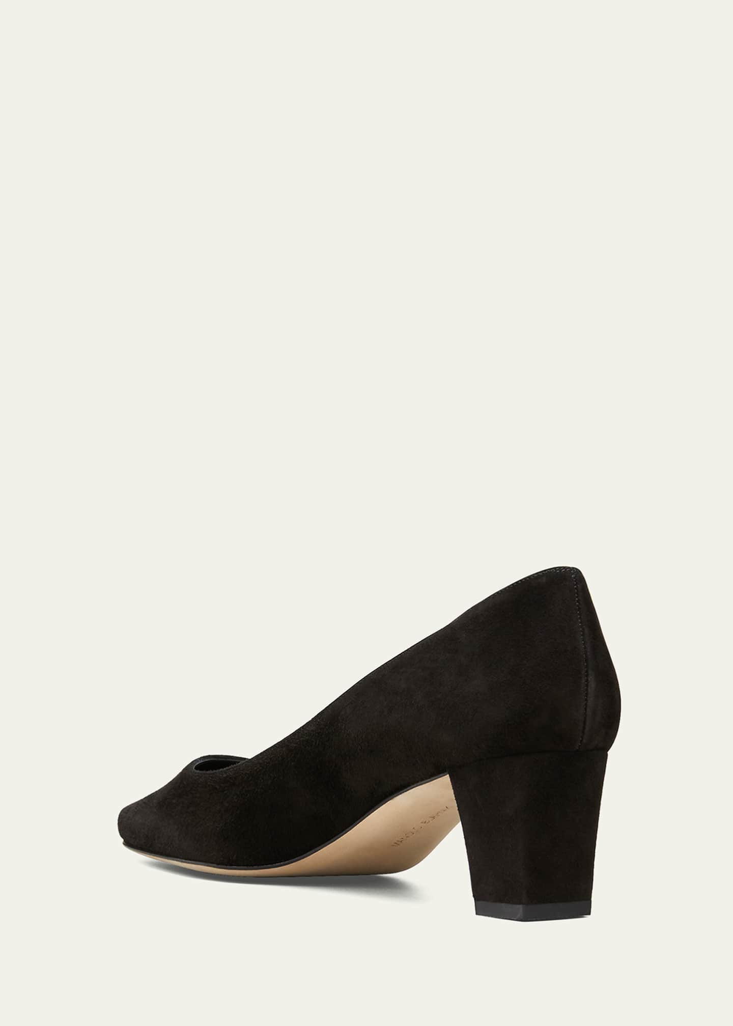 Manolo Blahnik Okkatopla Suede Block-Heel Pump Image 4 of 5