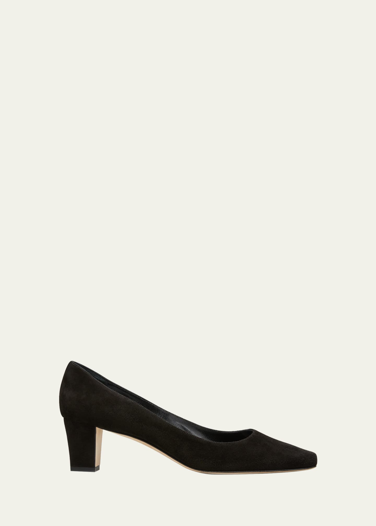 Manolo Blahnik Okkatopla Suede Block-Heel Pump Image 1 of 5