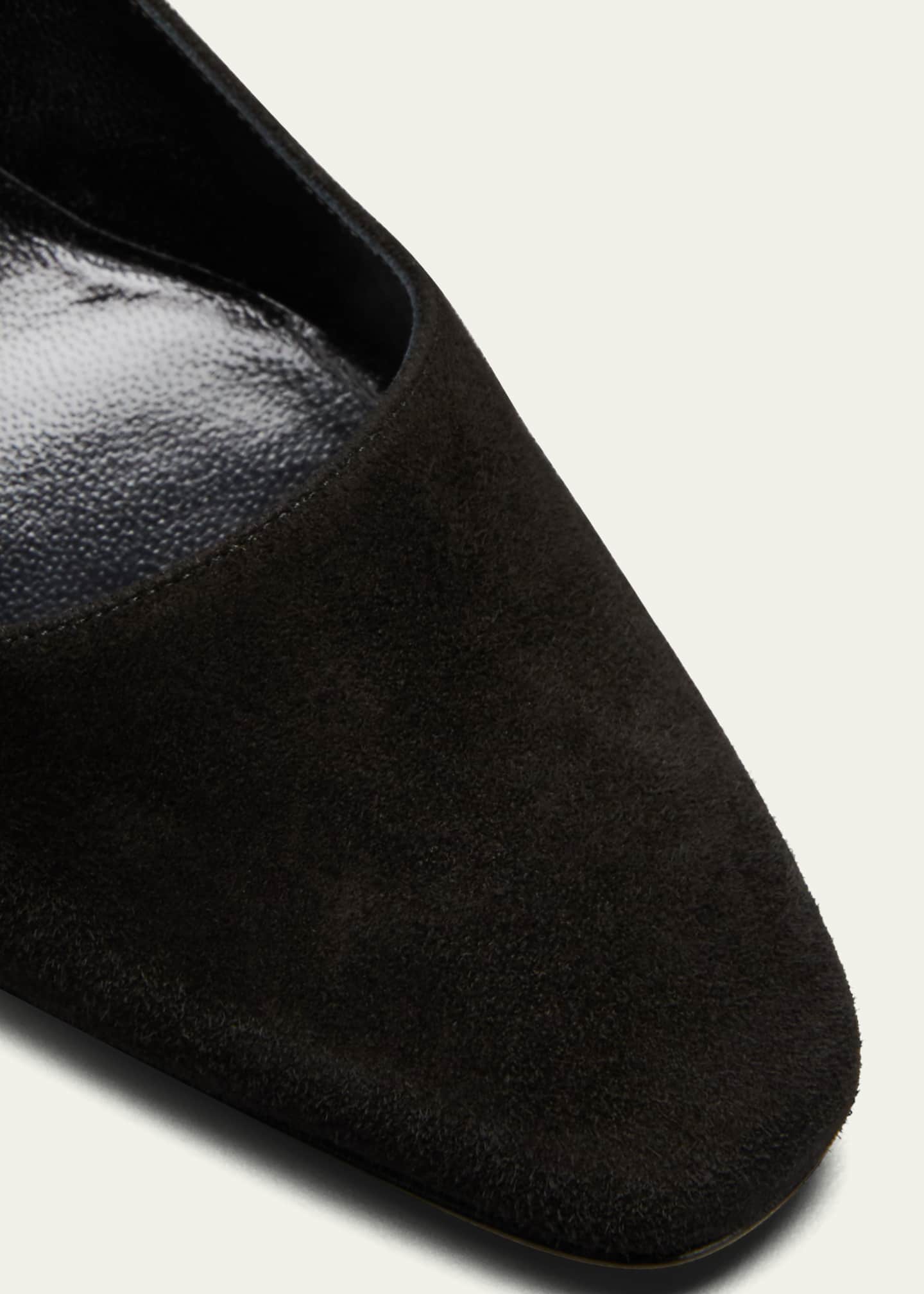 Manolo Blahnik Okkatopla Suede Block-Heel Pump Image 5 of 5