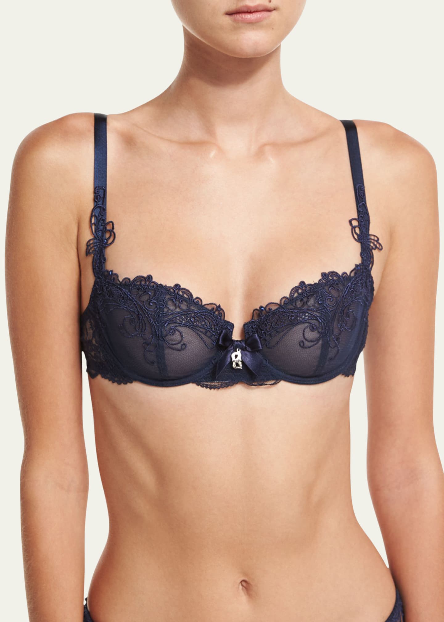 Lise Charmel Floral-Embroidered Two-Part Demi Bra - Bergdorf Goodman