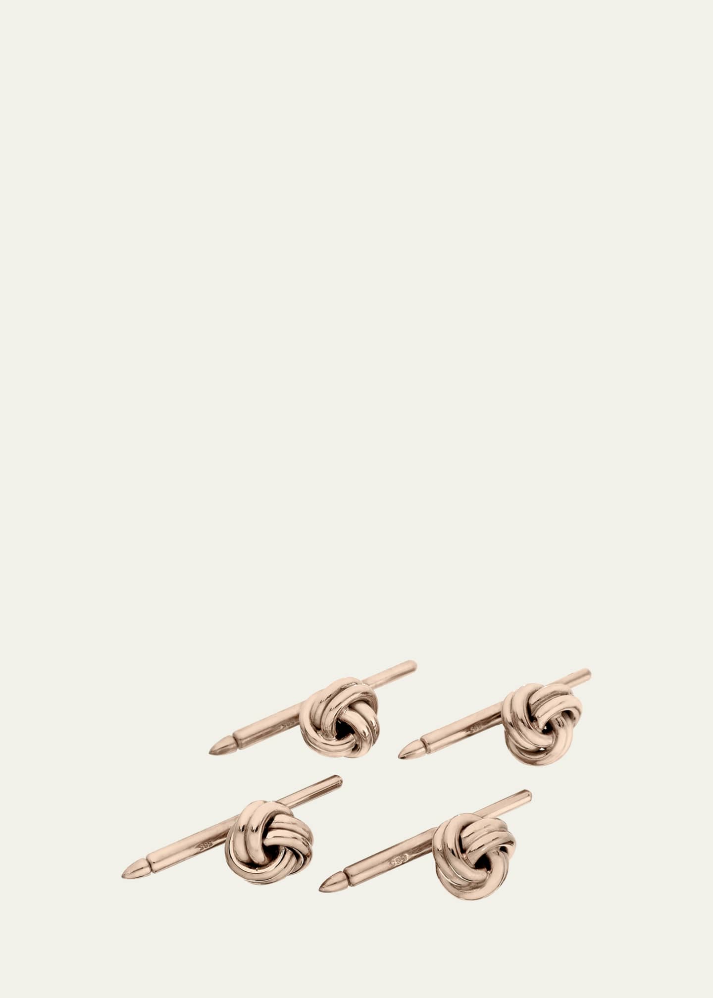 Bergdorf Goodman Men's 14K Rose Gold Knot Shirt Studs