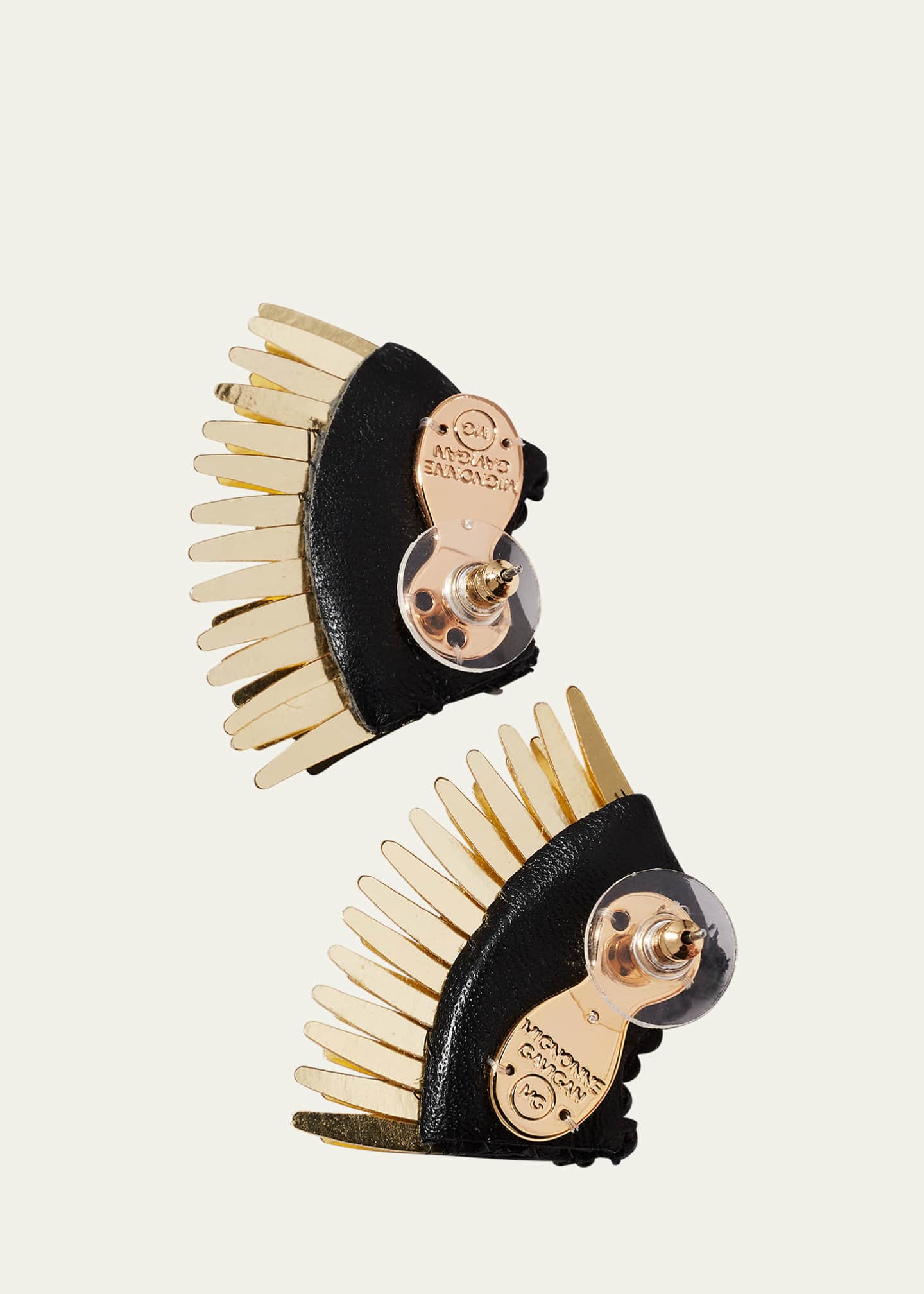 Mignonne Gavigan Mini Madeline Statement Earrings, Black/Golden Image 4 of 4