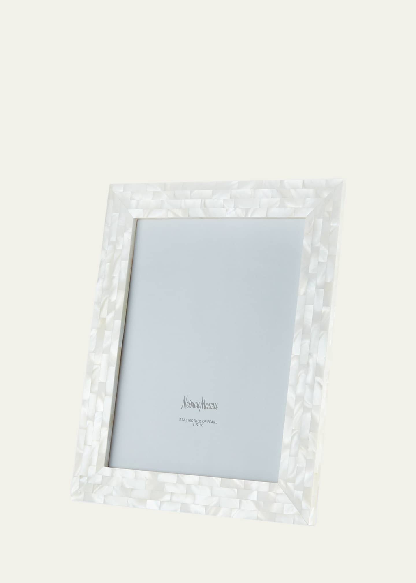 The Jws Collections Mother-of-Pearl Picture Frame, White, 8" x 10"