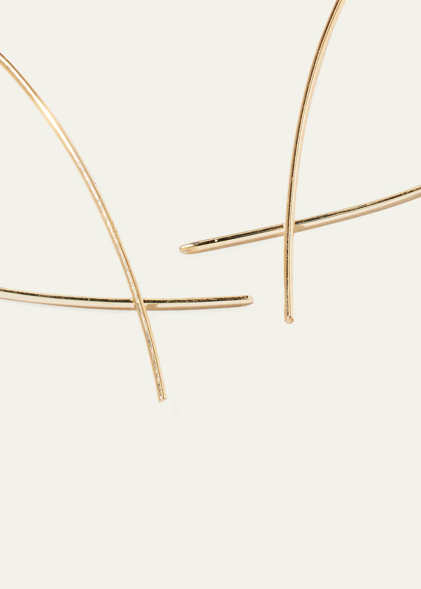 Lana Small Elongated Flat Upside Down Hoops Image 4 of 4