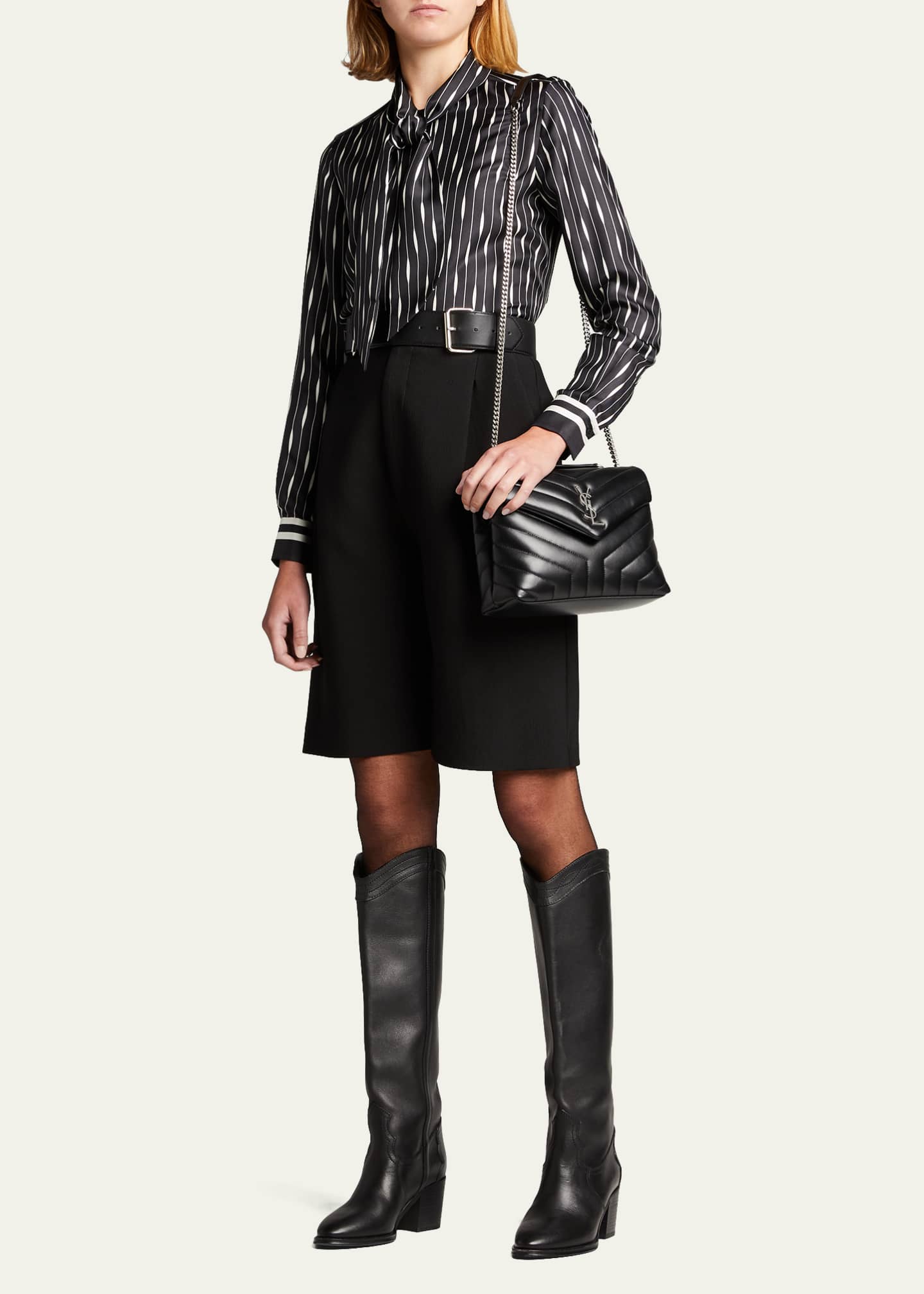 SMALL LOULOU IN QUILTED LEATHER, Saint Laurent