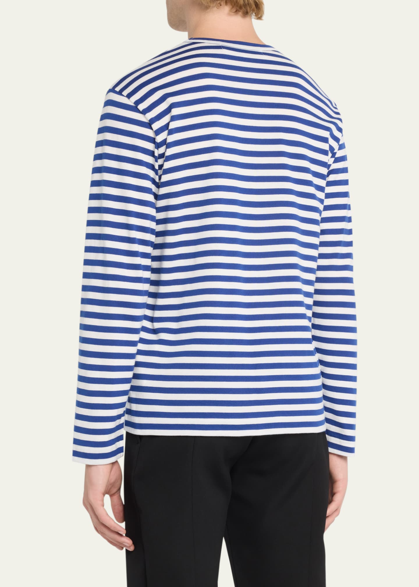 Comme des Garcons Men's Striped T-Shirt with Small Heart Image 3 of 5