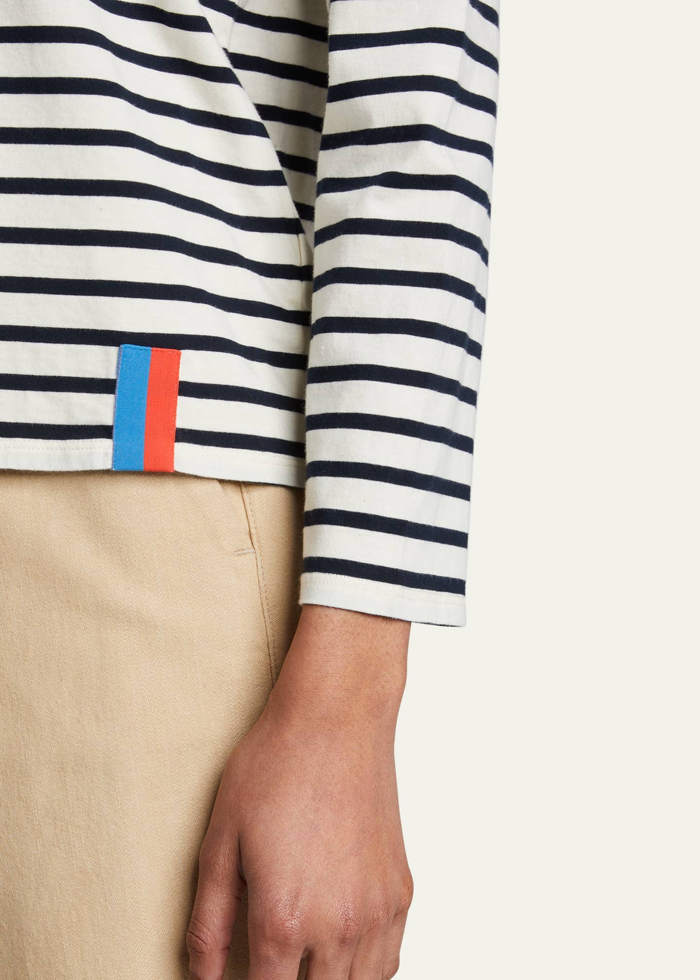 Kule Crewneck Long-Sleeve Striped Cotton Top Image 5 of 5