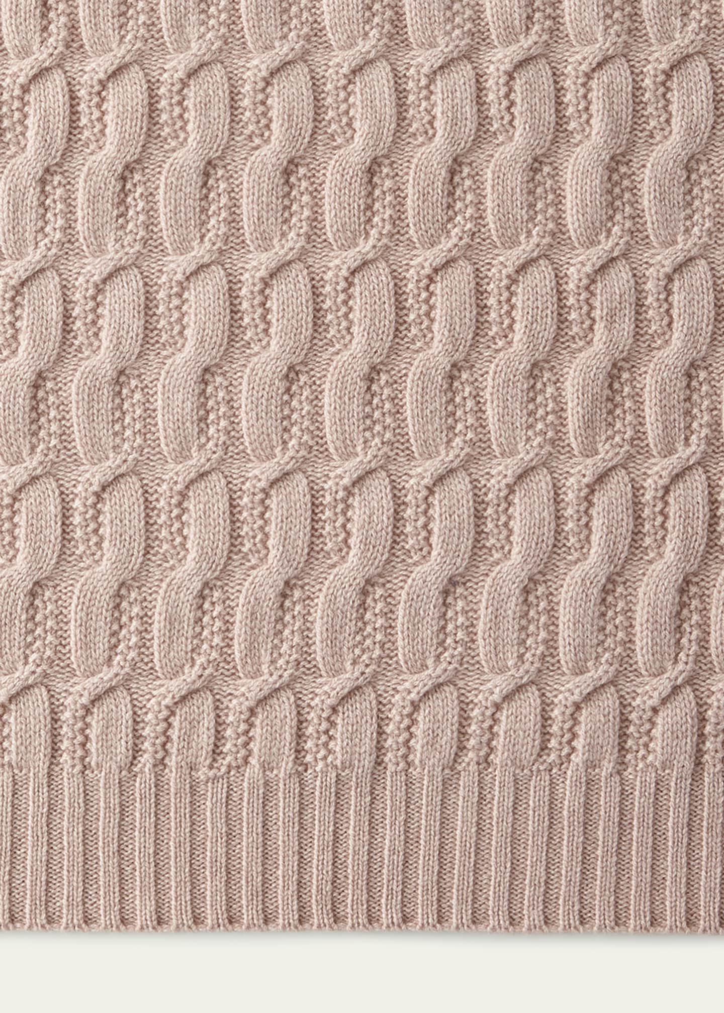 Sofia Cashmere Seed-Stitch Cable Throw Image 3 of 3