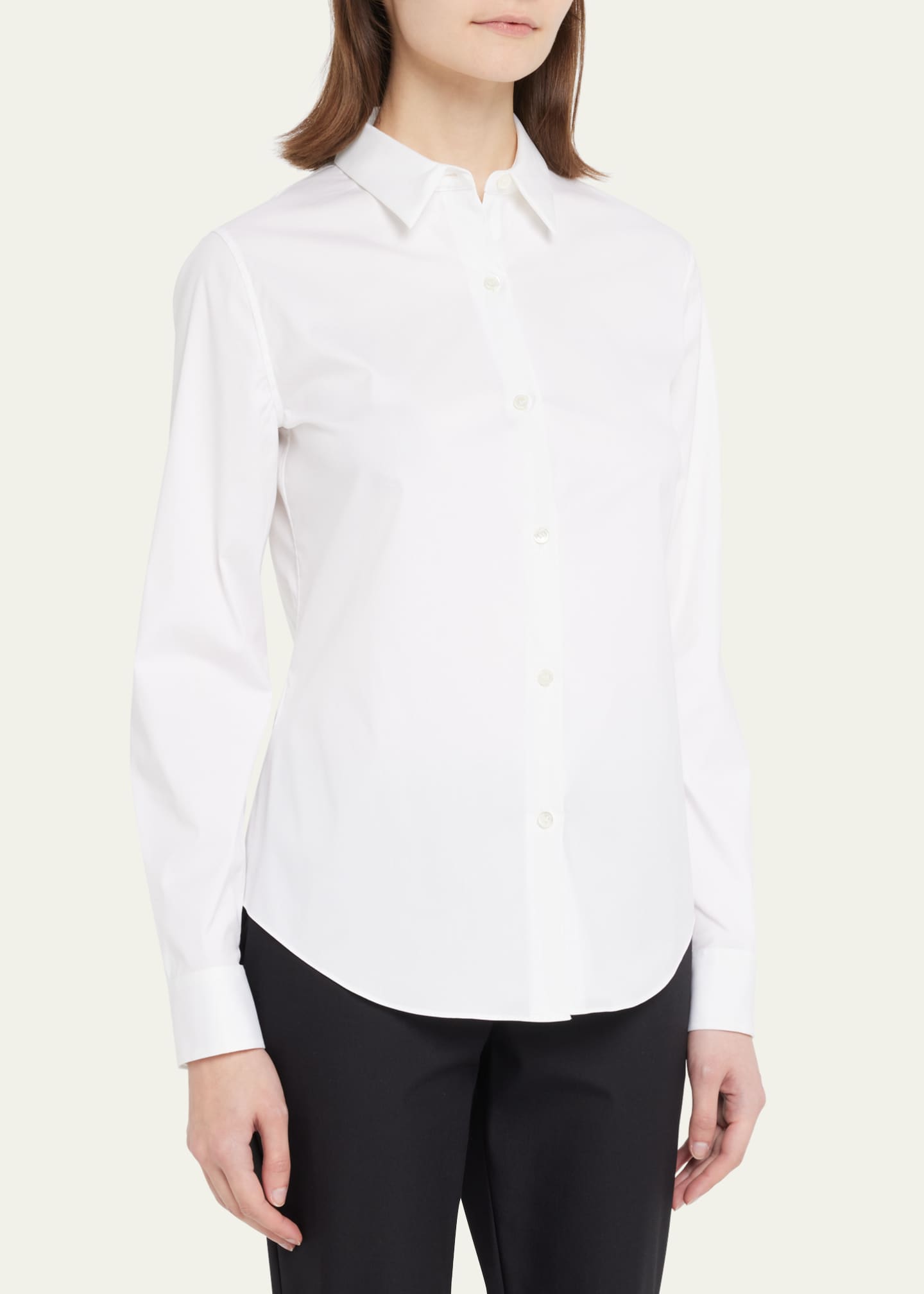 Theory Tenia Long-Sleeve Blouse Image 4 of 5