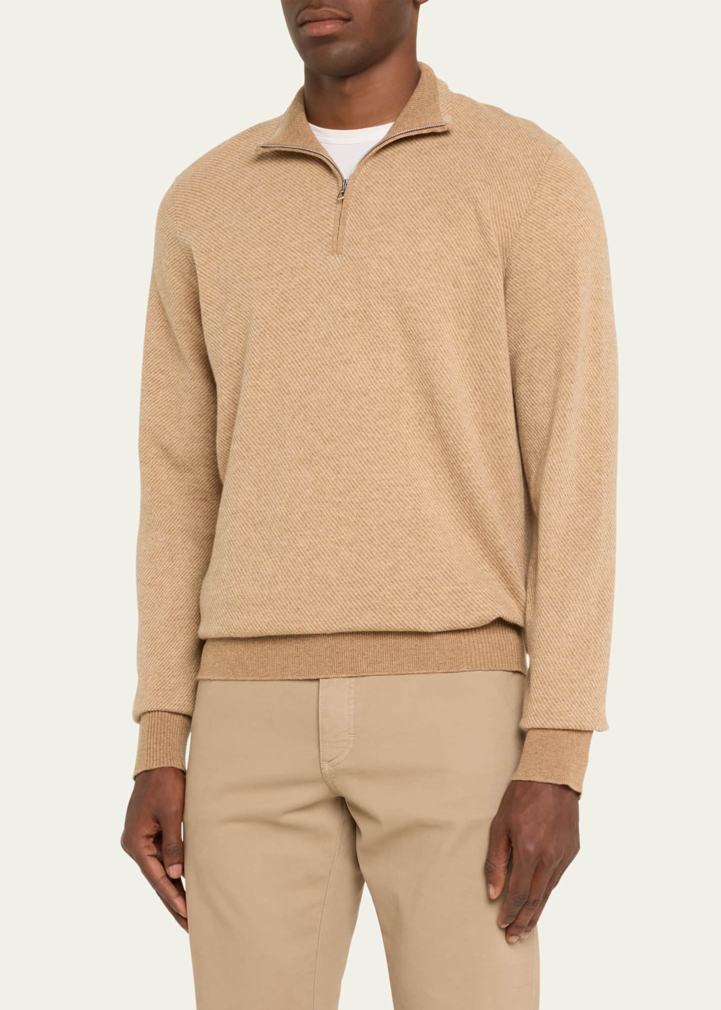 Loro Piana Men s Roadster 1 4 Zip Cashmere Sweater Bergdorf Goodman