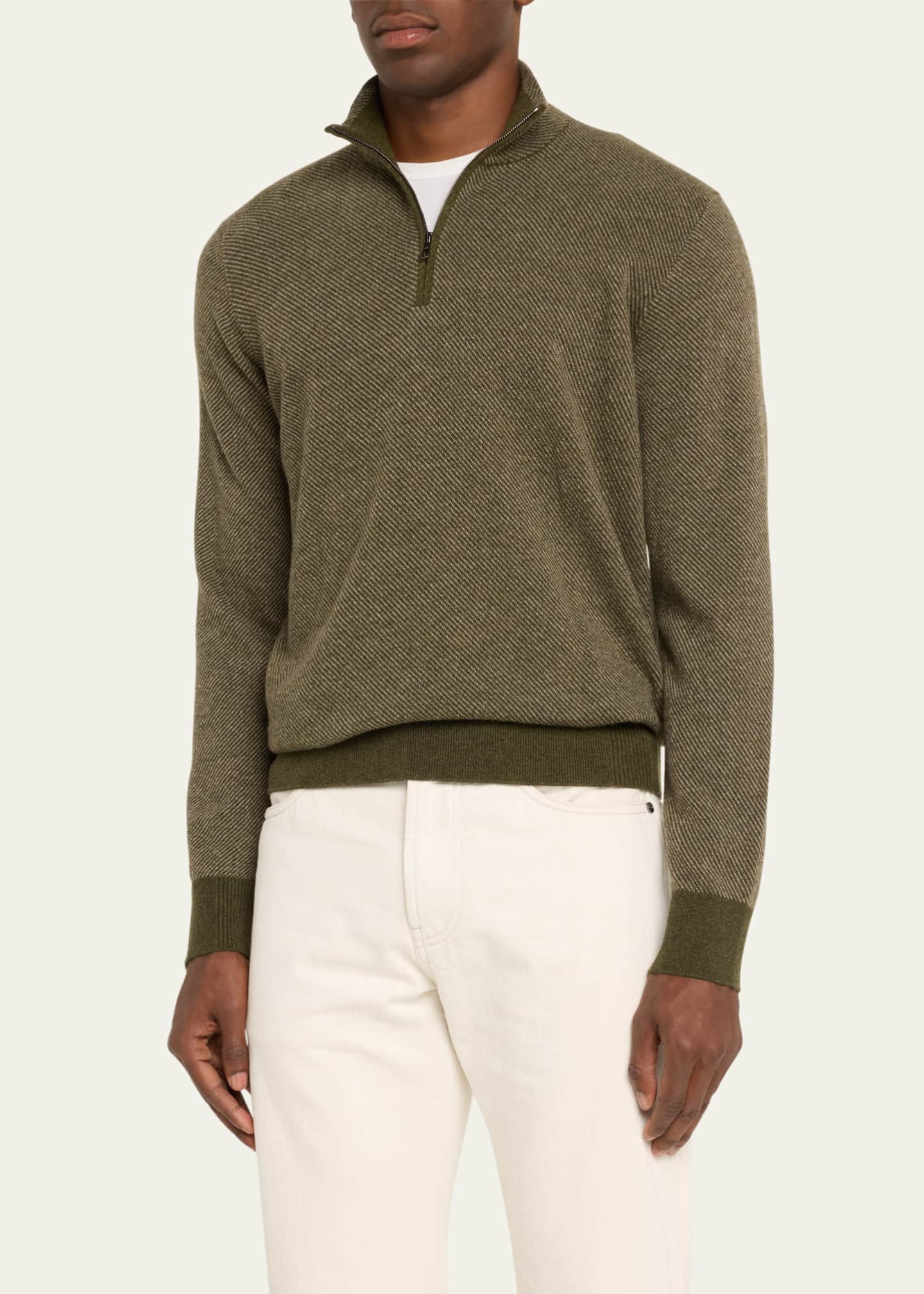 ULTERIOR ニットポロ Loro Piana Men's Roadster 1/4-Zip Cashmere Sweater - Bergdorf Goodman