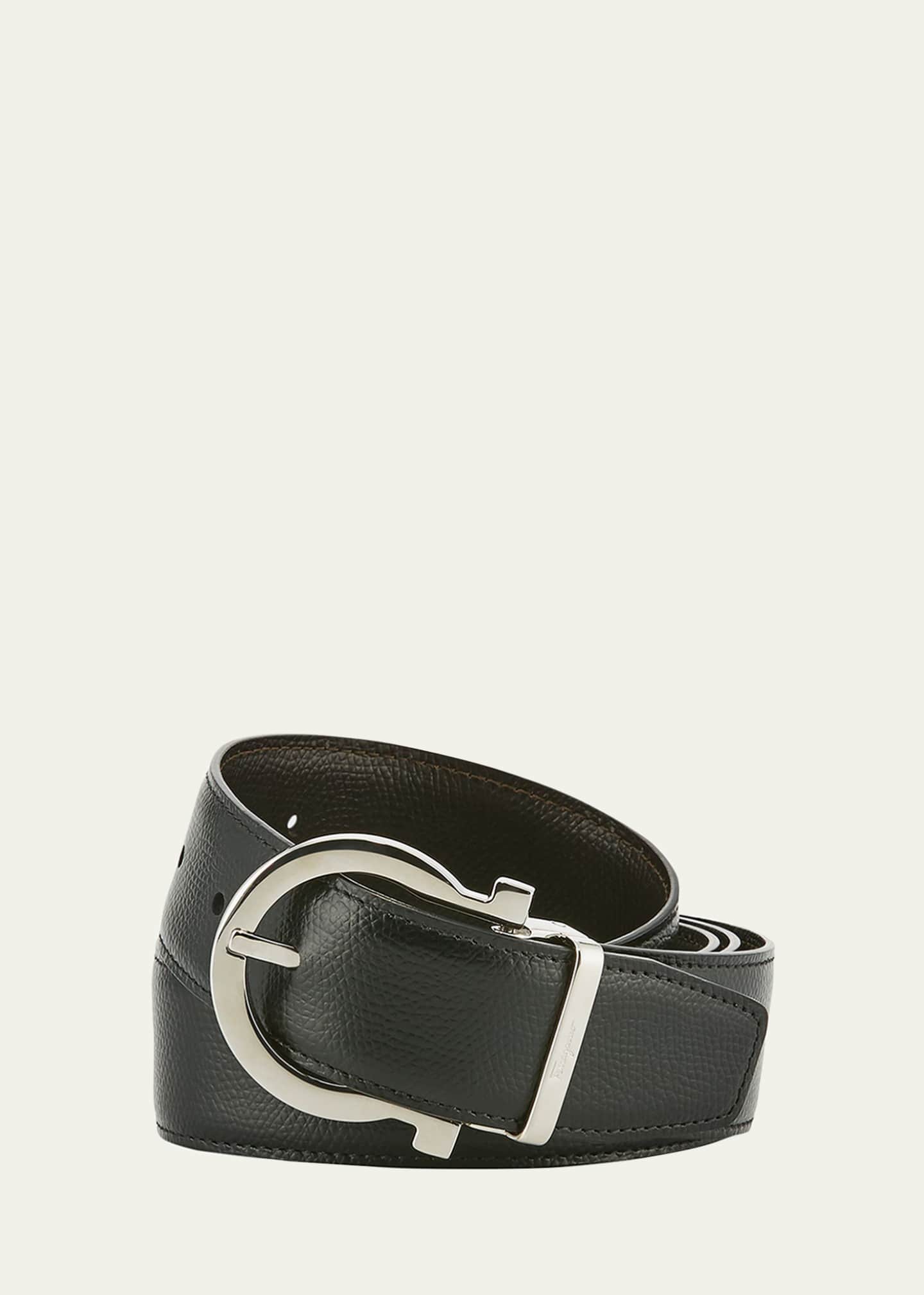 Salvatore Ferragamo Men's Reversible Leather Belt - 40 / Black/Brown