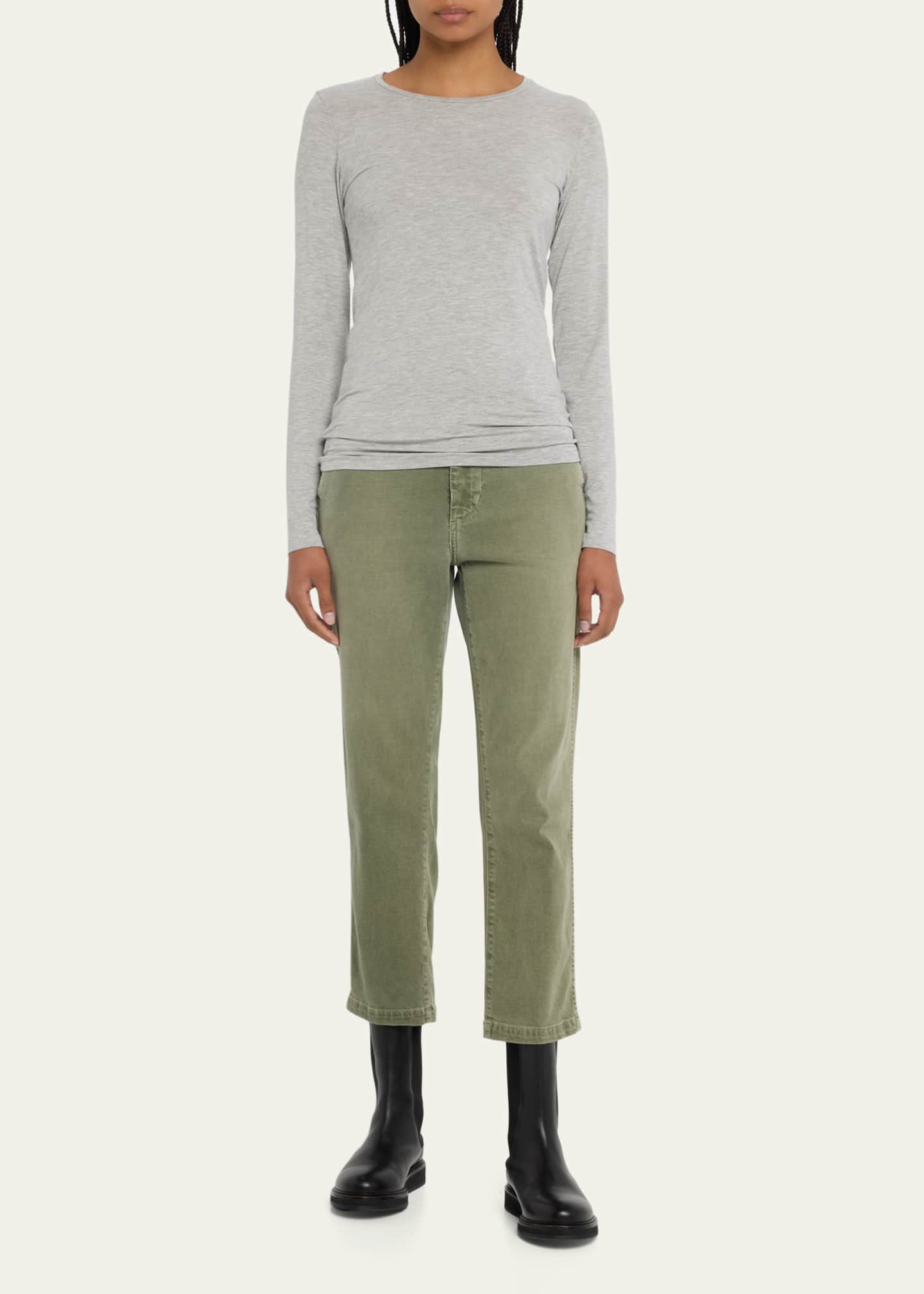 Majestic Filatures Soft Touch Flat-Edge Long-Sleeve Crewneck Top Image 2 of 5