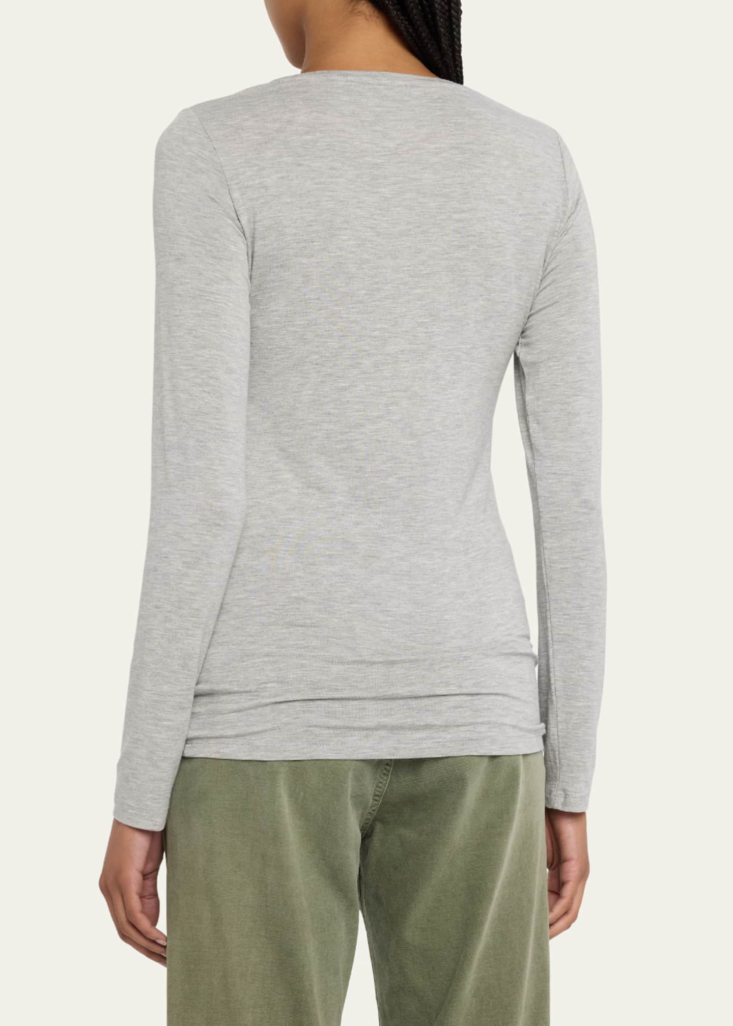 Majestic Filatures Soft Touch Flat-Edge Long-Sleeve Crewneck Top Image 3 of 5