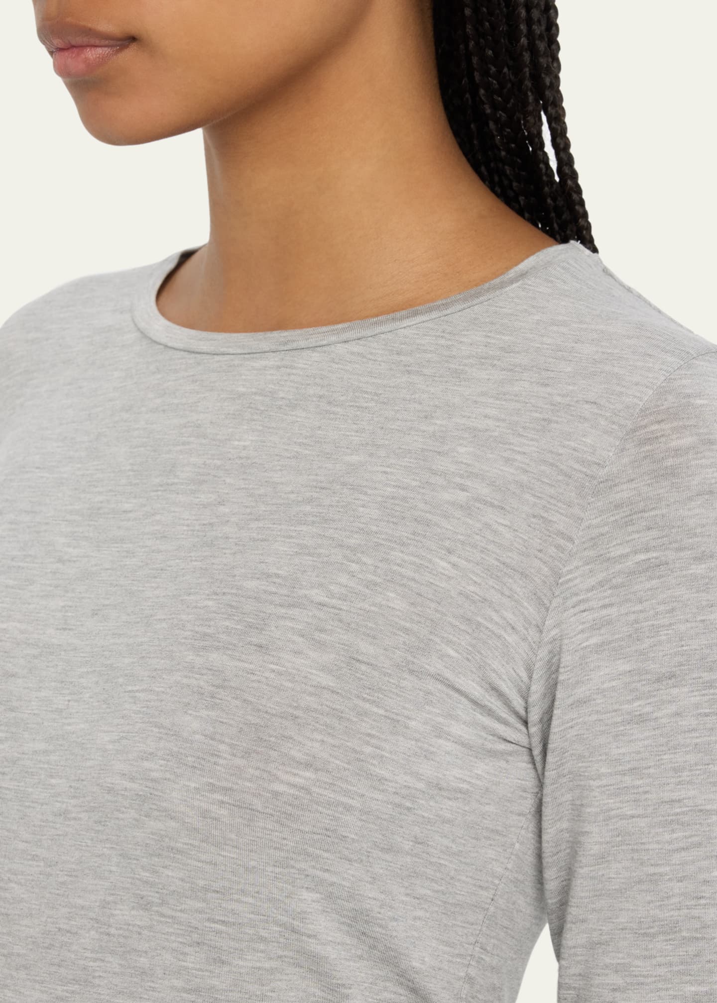 Majestic Filatures Soft Touch Flat-Edge Long-Sleeve Crewneck Top Image 5 of 5