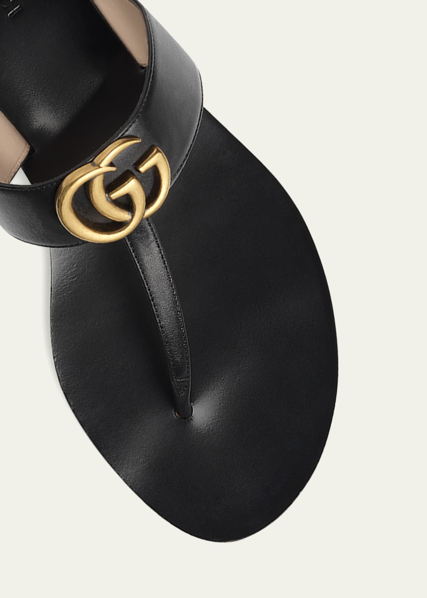 Gucci flat marmont leather thong 2025