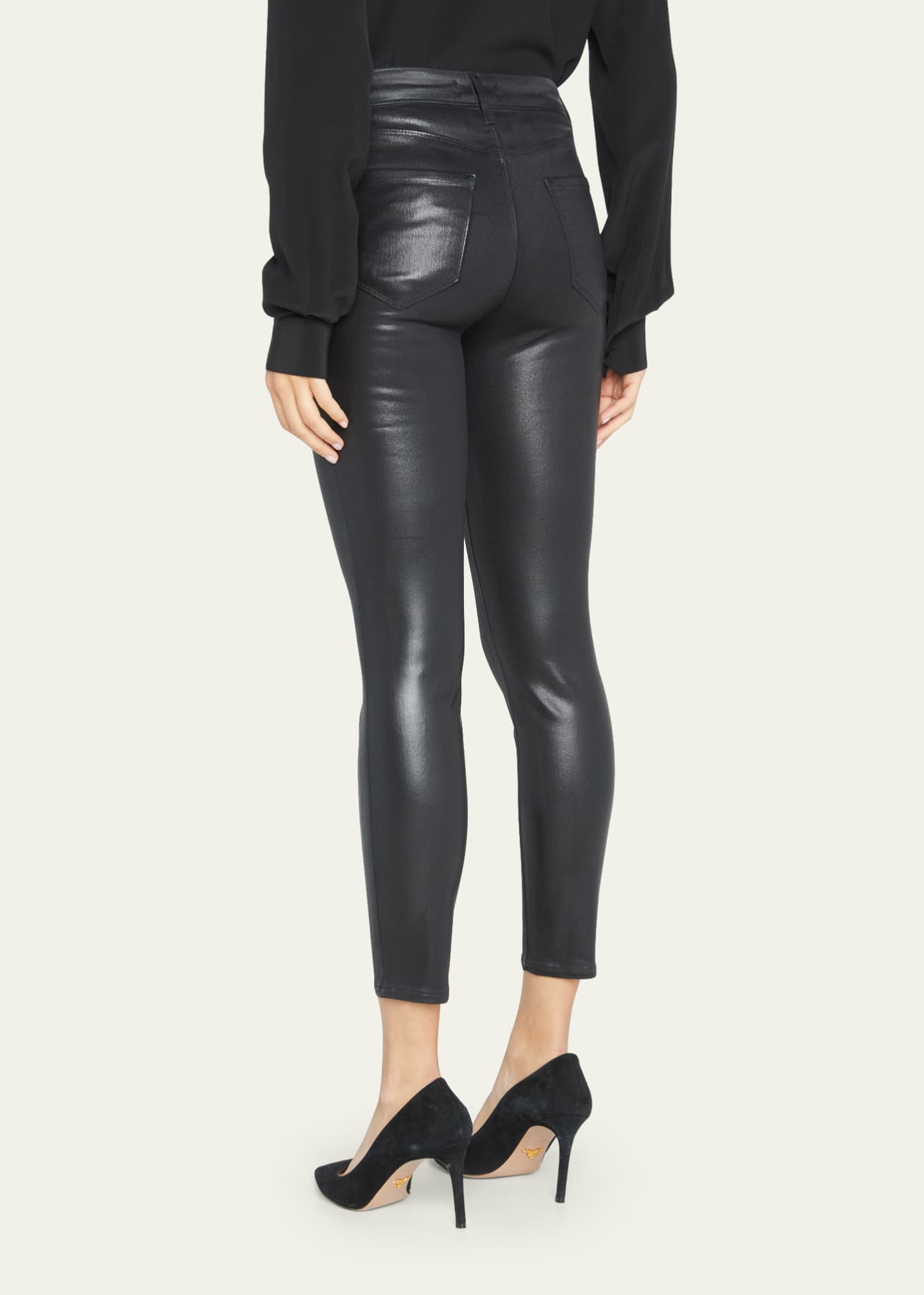 L'Agence Margot Coated High-Rise Skinny Ankle Jeans Image 3 of 5