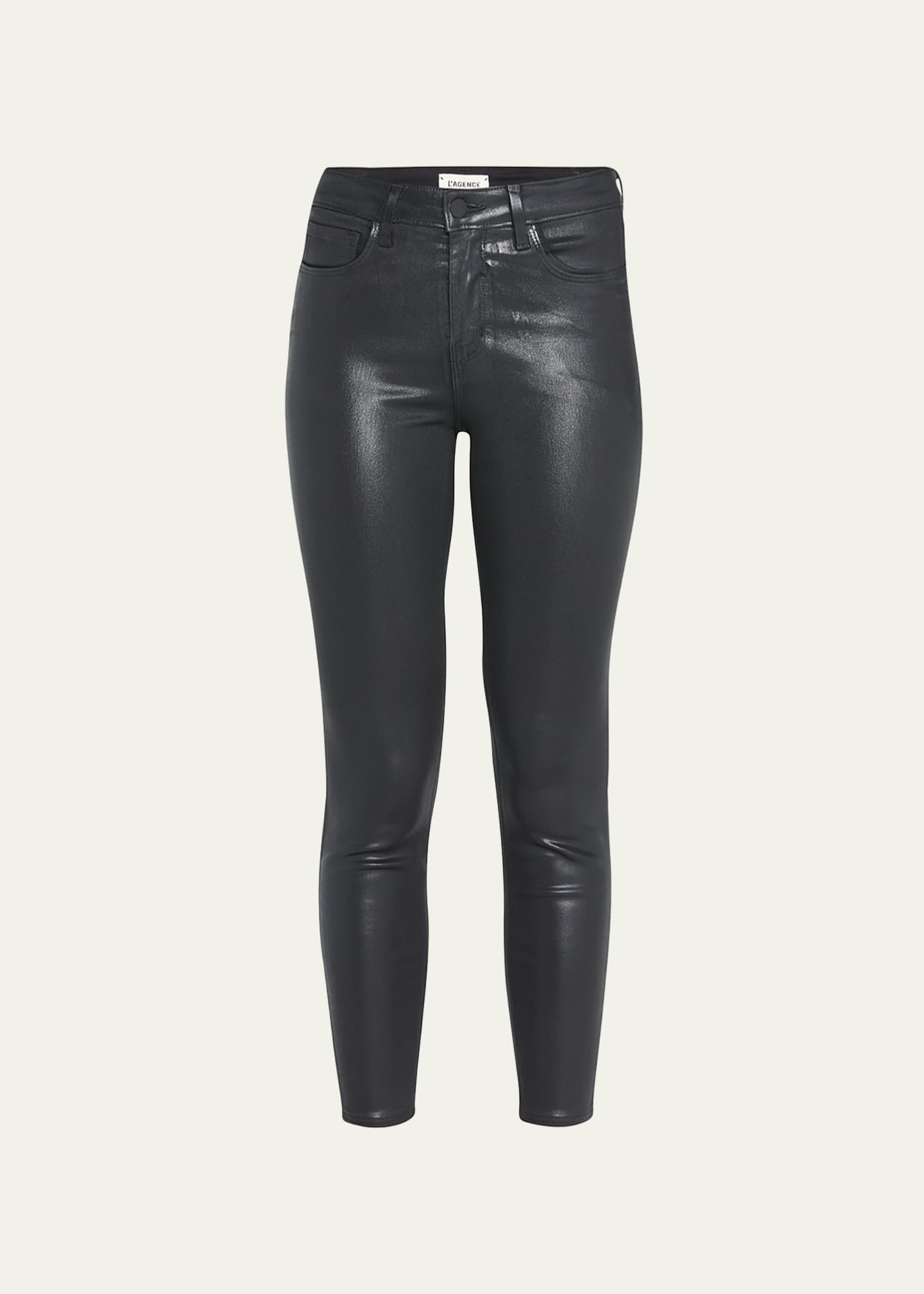 L'Agence Margot Coated High-Rise Skinny Ankle Jeans Image 1 of 5