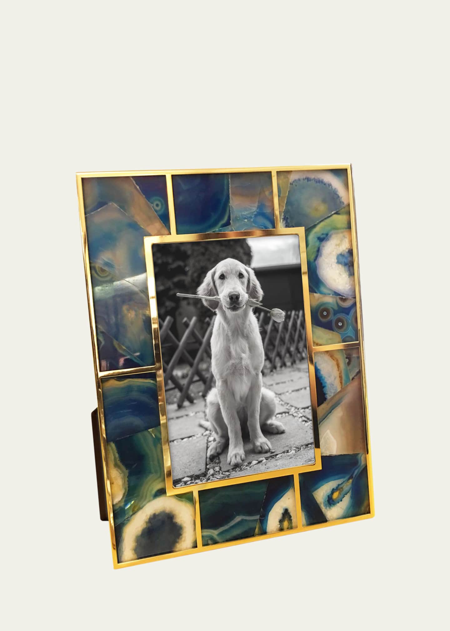 Monica Rich Kosann Blue Agate Frame, 5" x 7"