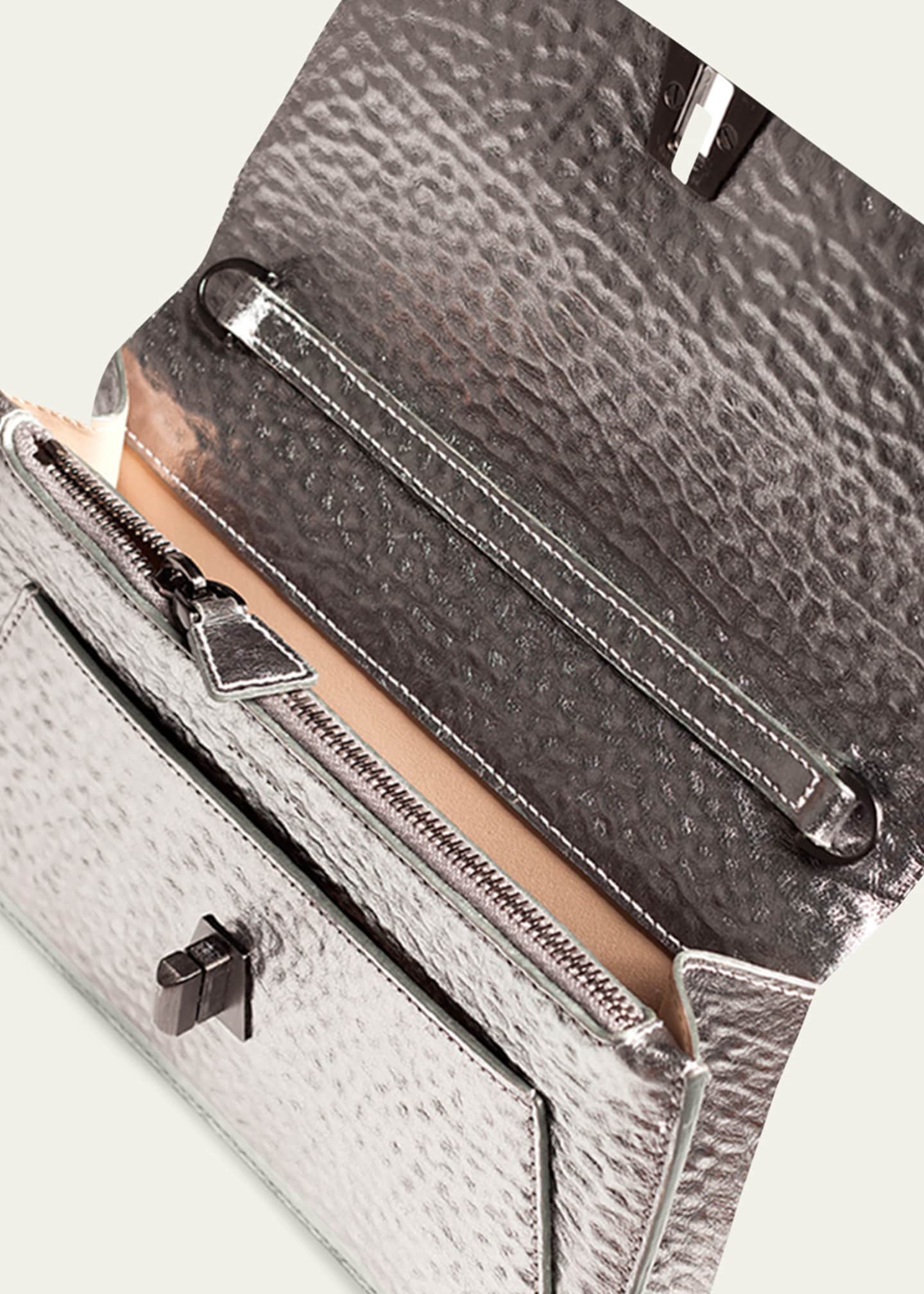 Akris Anouk Hammered Leather Envelope Clutch Bag Image 3 of 3