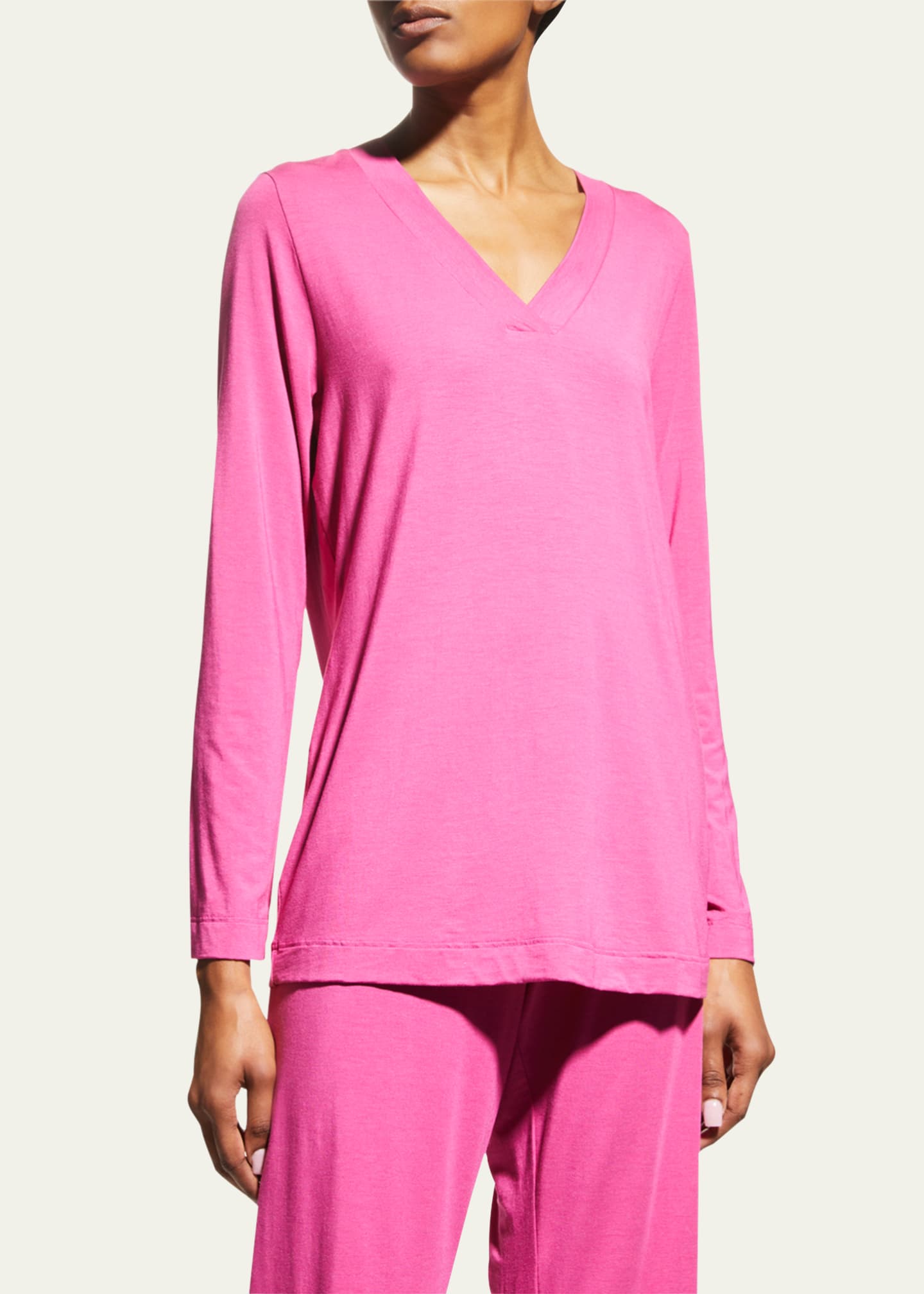 Shop Hanro Champagne Long-Sleeve Pajama Set