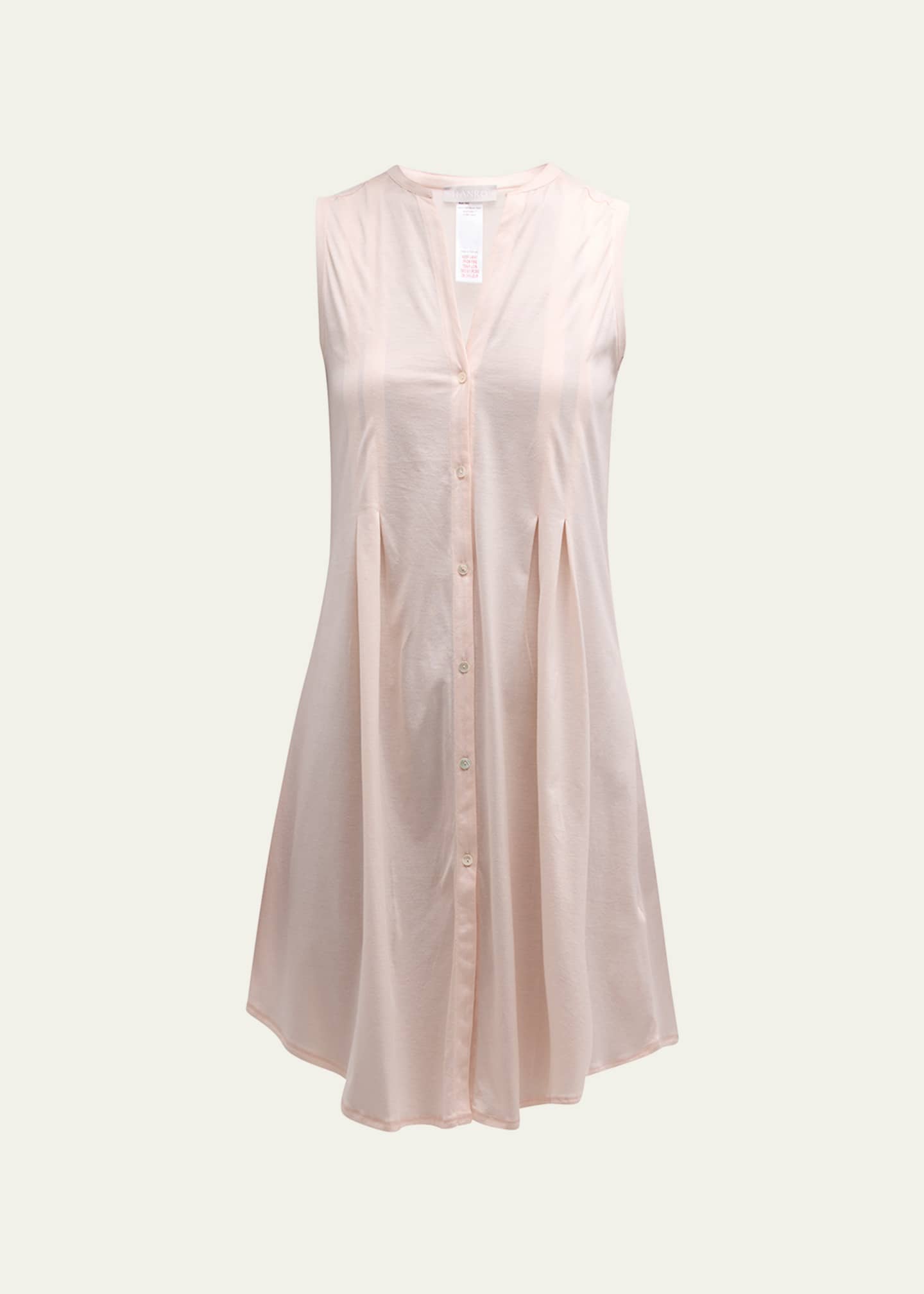 Hanro Cotton Deluxe Sleeveless Shirtwaist Nightgown Image 1 of 3