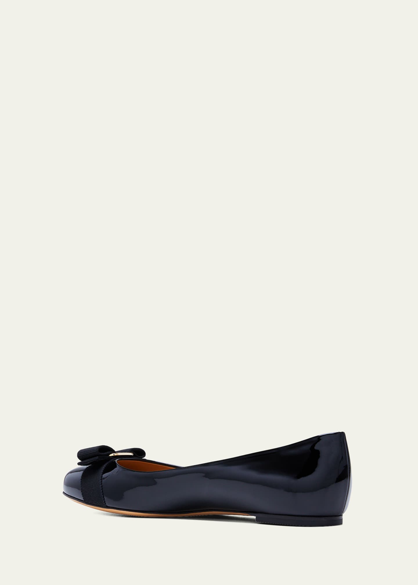 Ferragamo Varina Patent Leather Bow Ballerina Flats Image 4 of 5