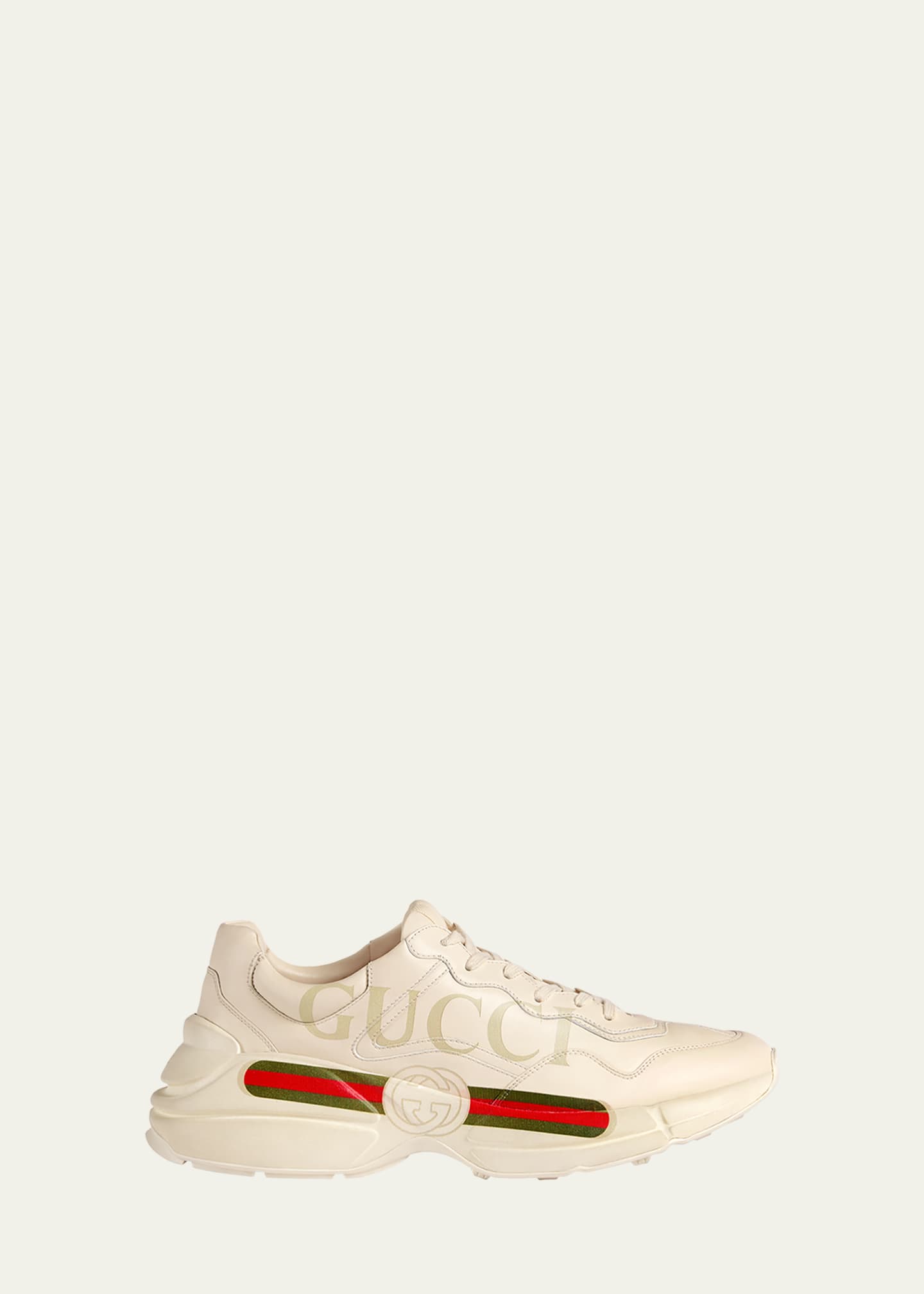 Gucci Men's Rhyton Logo Leather Sneakers Image 1 of 2