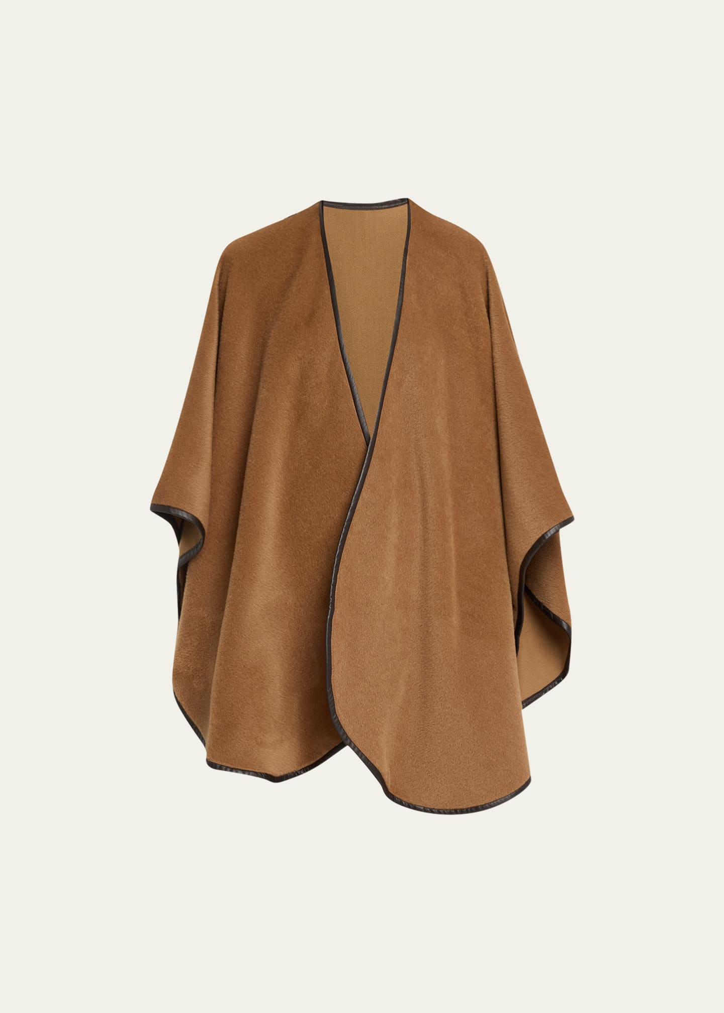 Sofia Cashmere Baby Alpaca Cape w/ Leather Trim Image 1 of 5