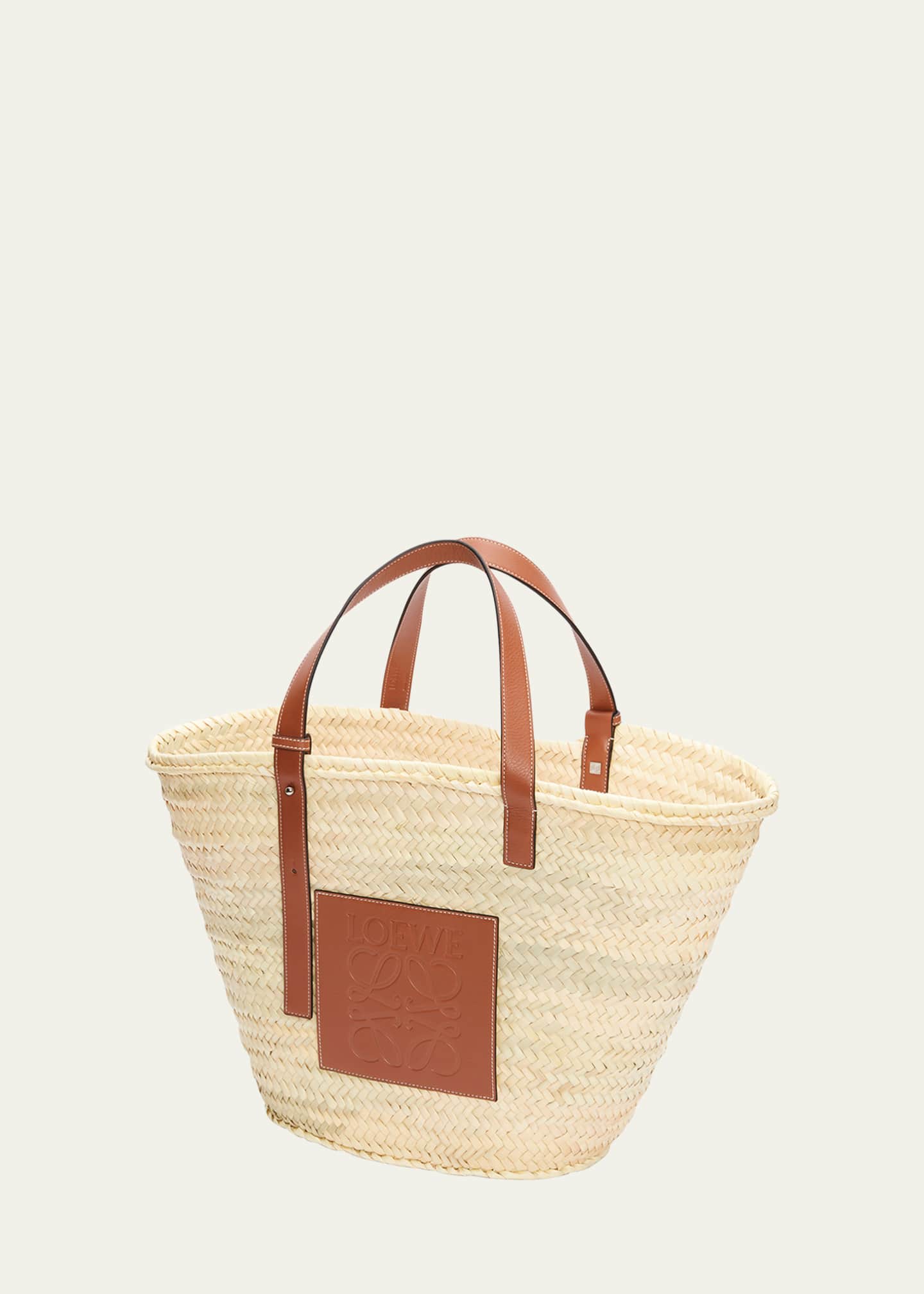 Loewe Basket Bag Large in Palm Leaf with Leather Handles Image 3 of 6