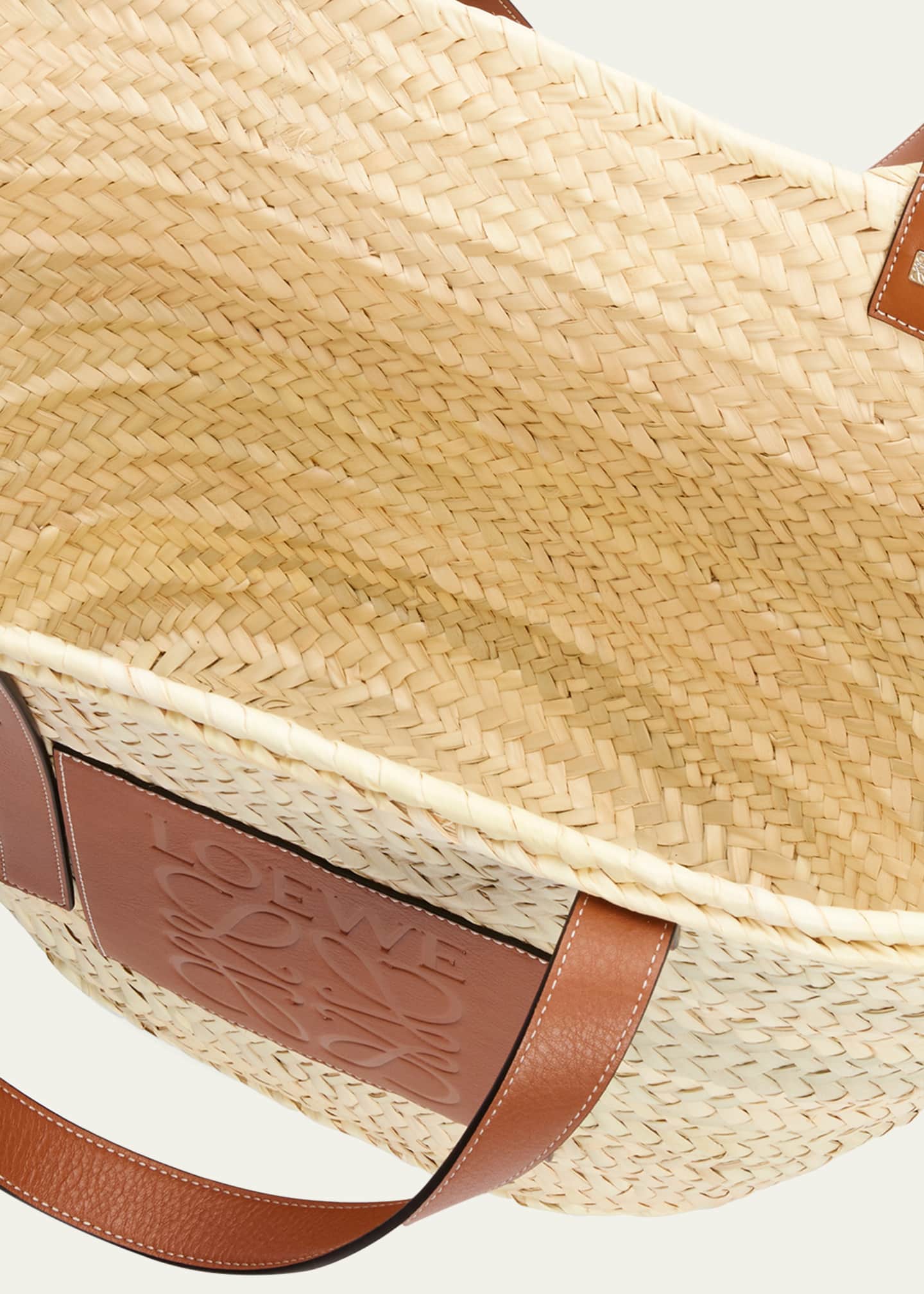 Loewe Basket Bag Large in Palm Leaf with Leather Handles Image 4 of 6